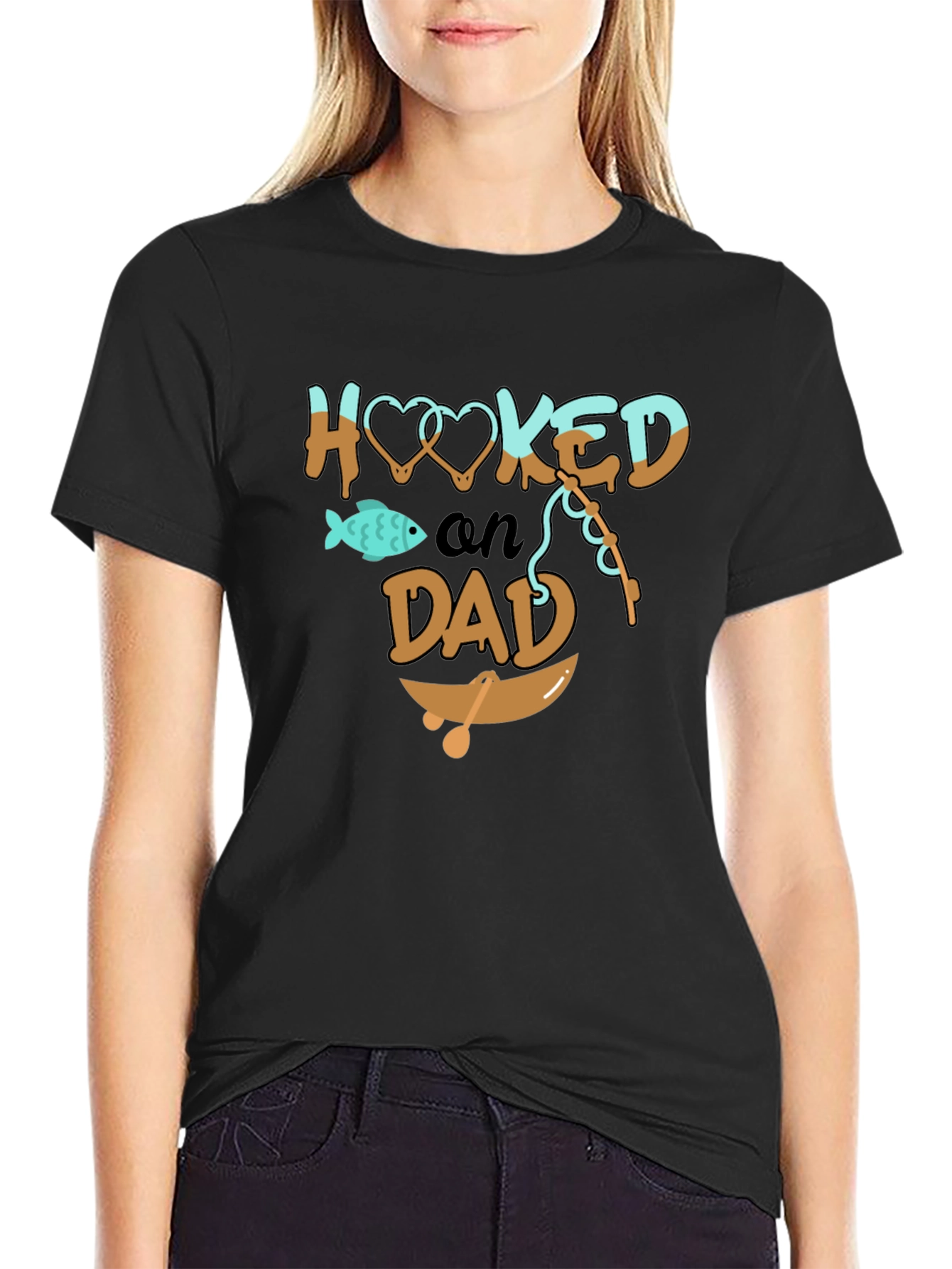 Hooked on Dad - Mens Graphic T-Shirt