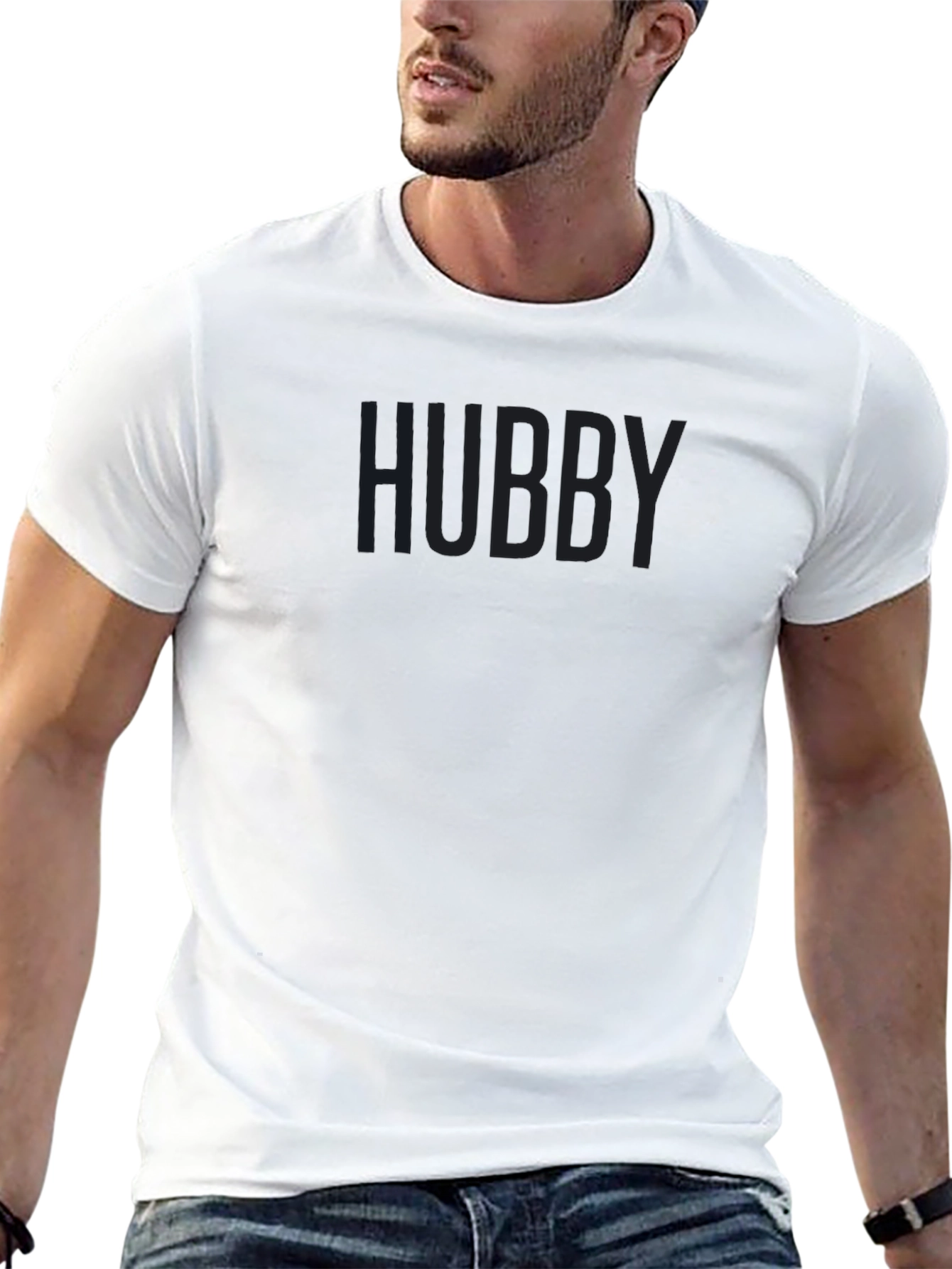Hubby Black Graphic T-Shirt Casual Wear