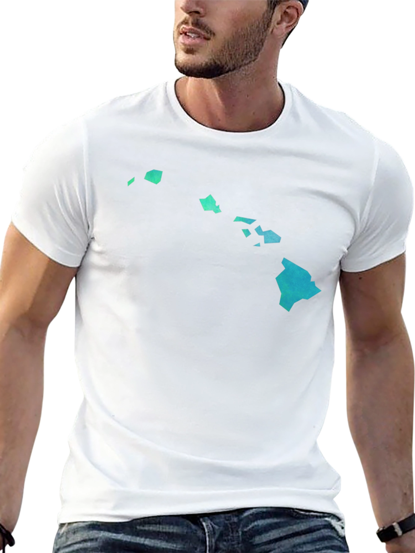 Hawaii Islands Graphic Tee - Cool Gradient Design