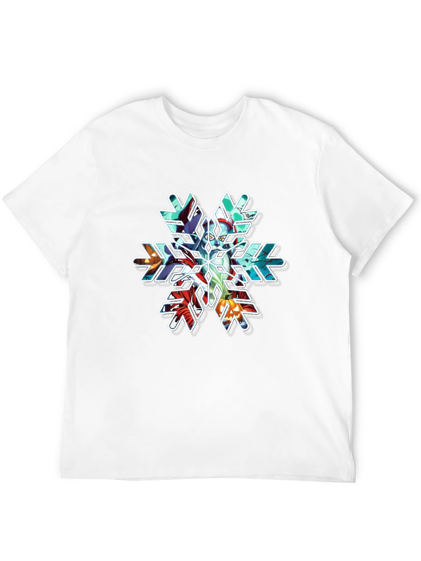 Holiday Snowflake Graphic Tee - Black Cotton Blend