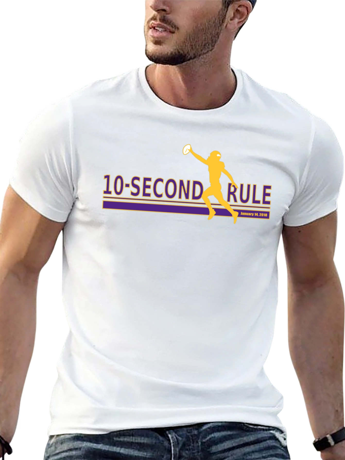 10-Second Rule Football T-Shirt - Black