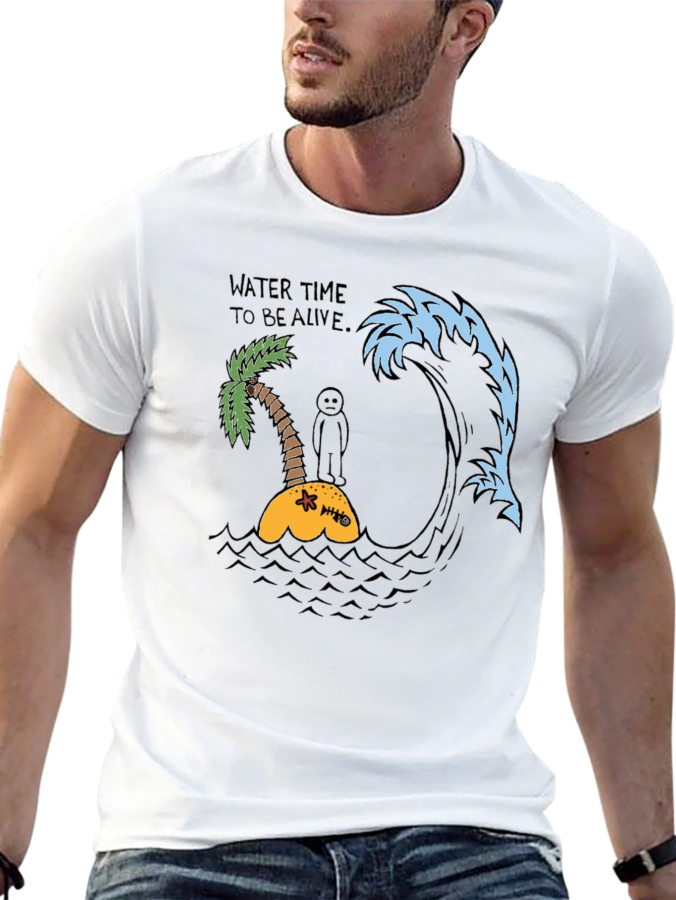 Humorous Water Time Graphic Tee