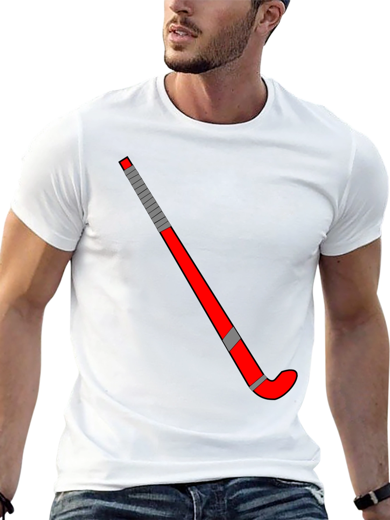 Hockey Stick Graphic Tee - Black Casual Shirt