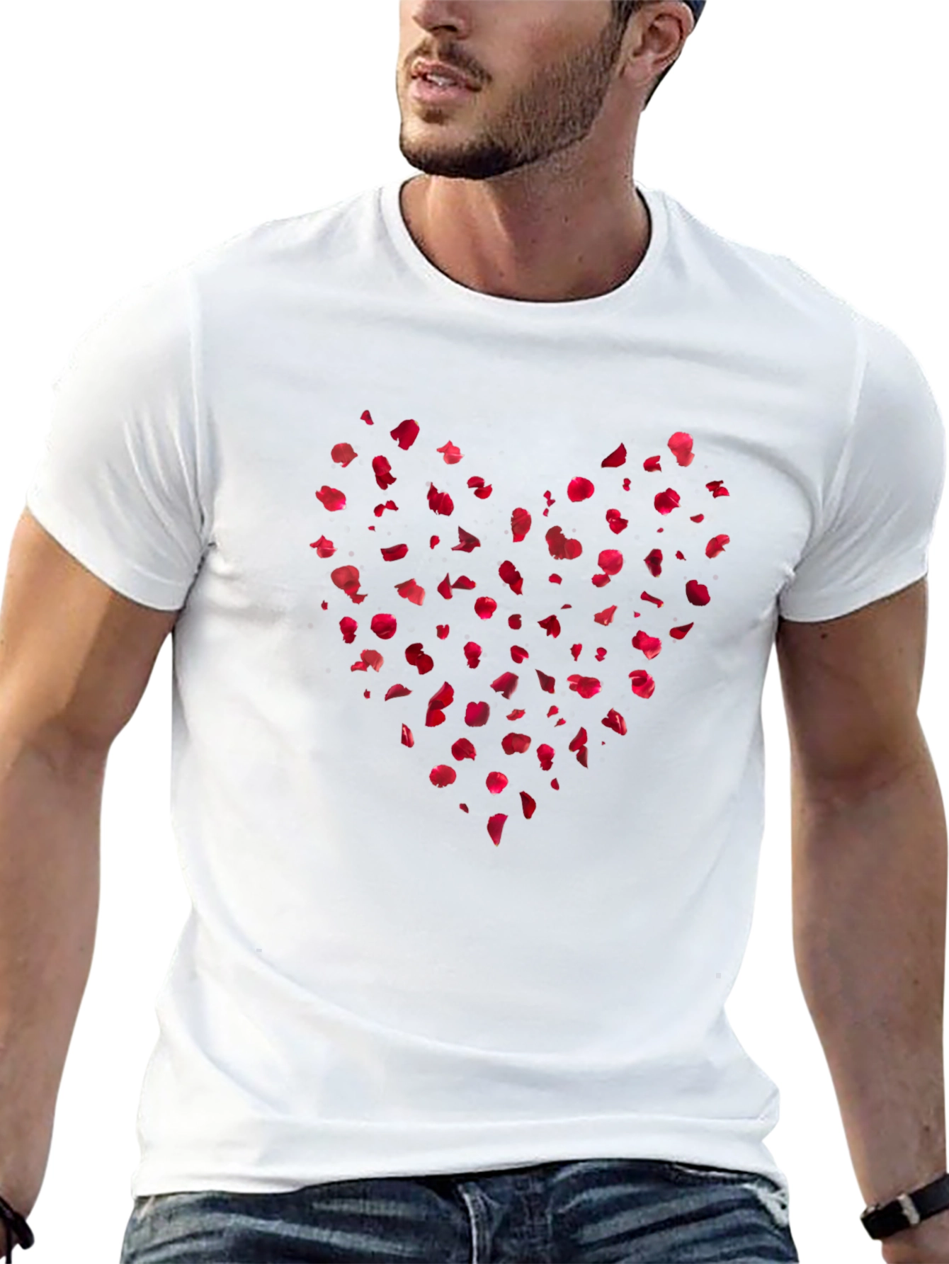 Heart Petals Graphic Tee - Soft Cotton Blend