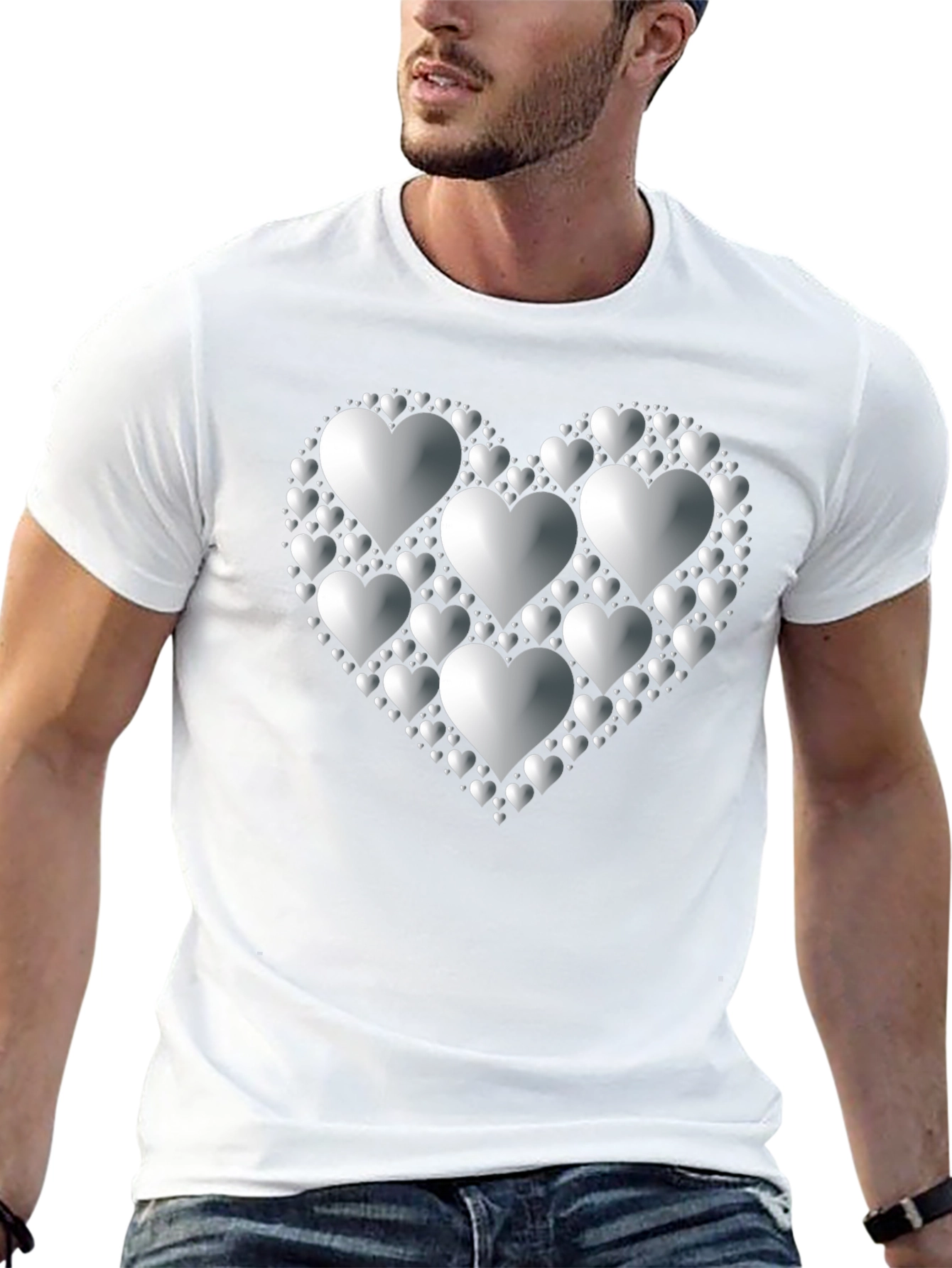 Heart of Hearts Graphic Tee - Black Cotton Blend