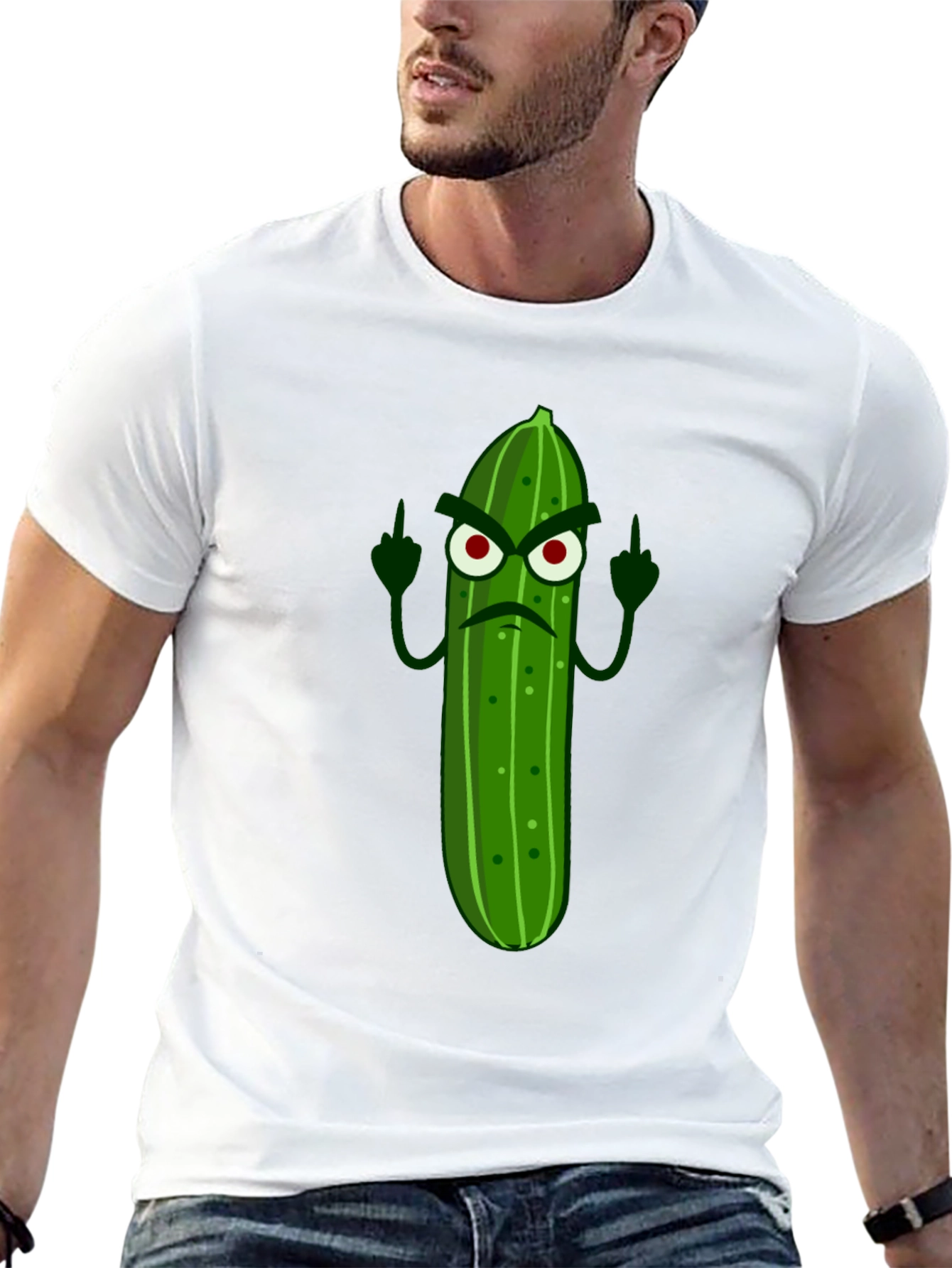 Angry Pickle Middle Finger Graphic Tee - Black