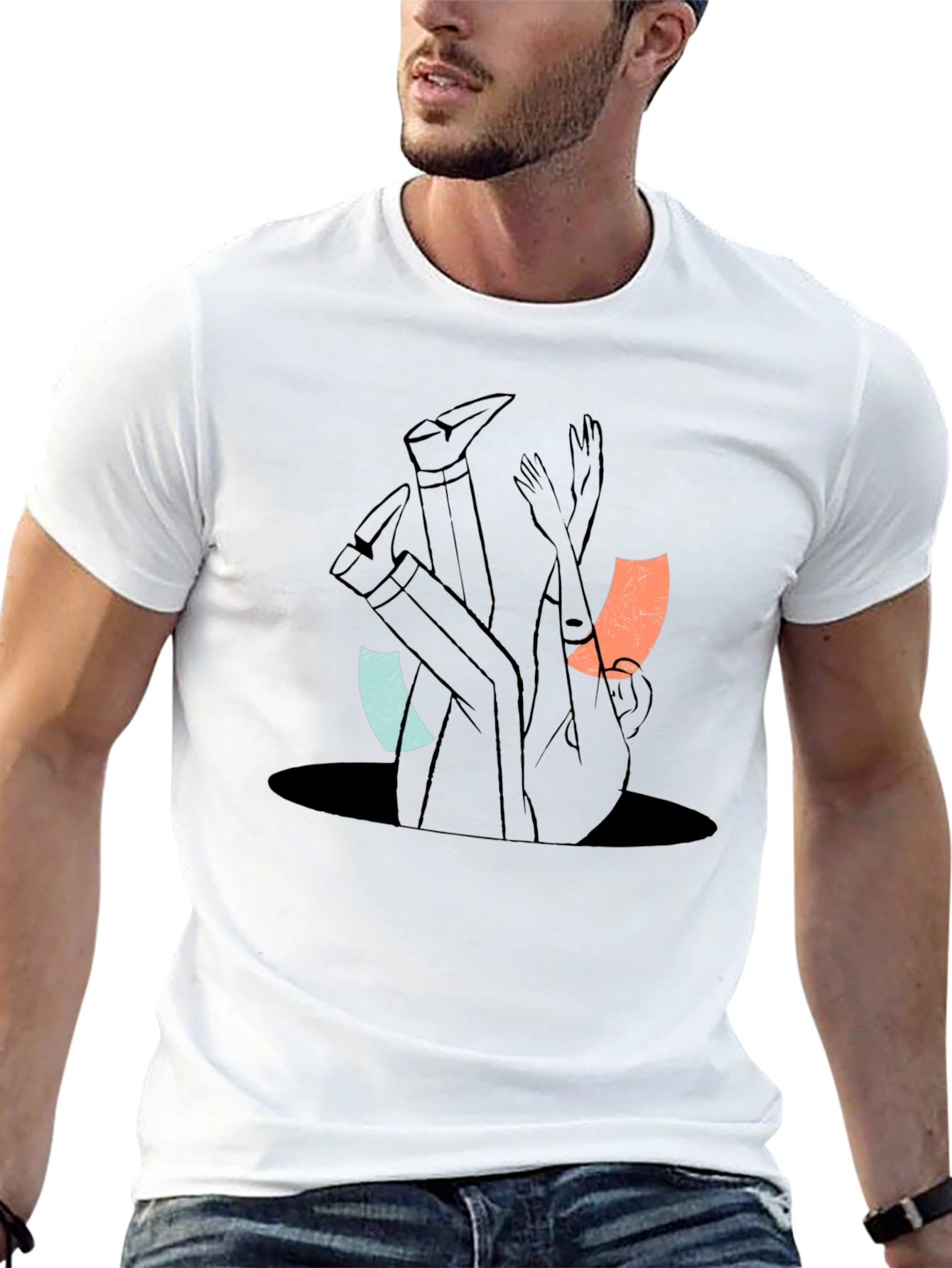 Abstract Man Falling T-Shirt