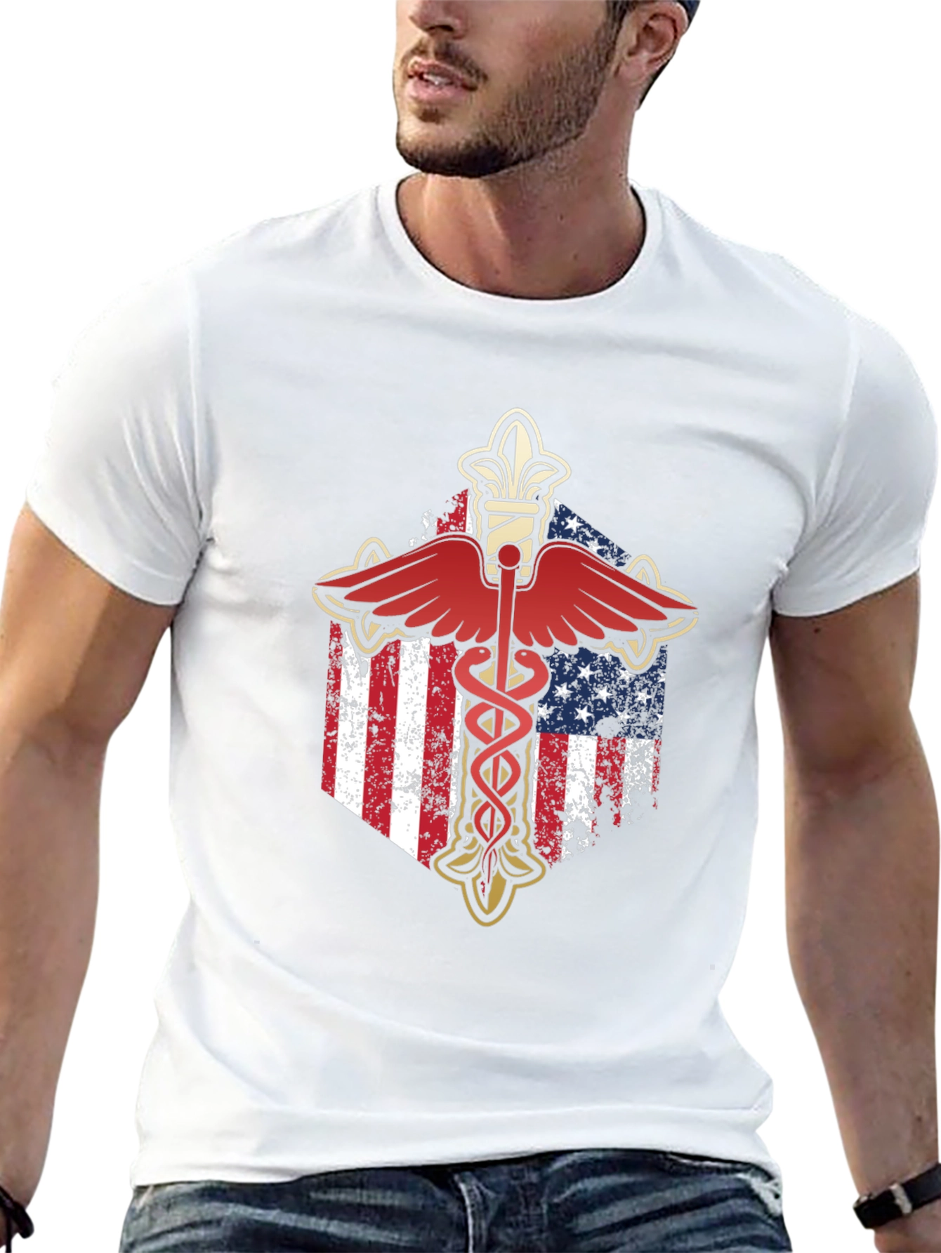 American Flag Caduceus T-Shirt