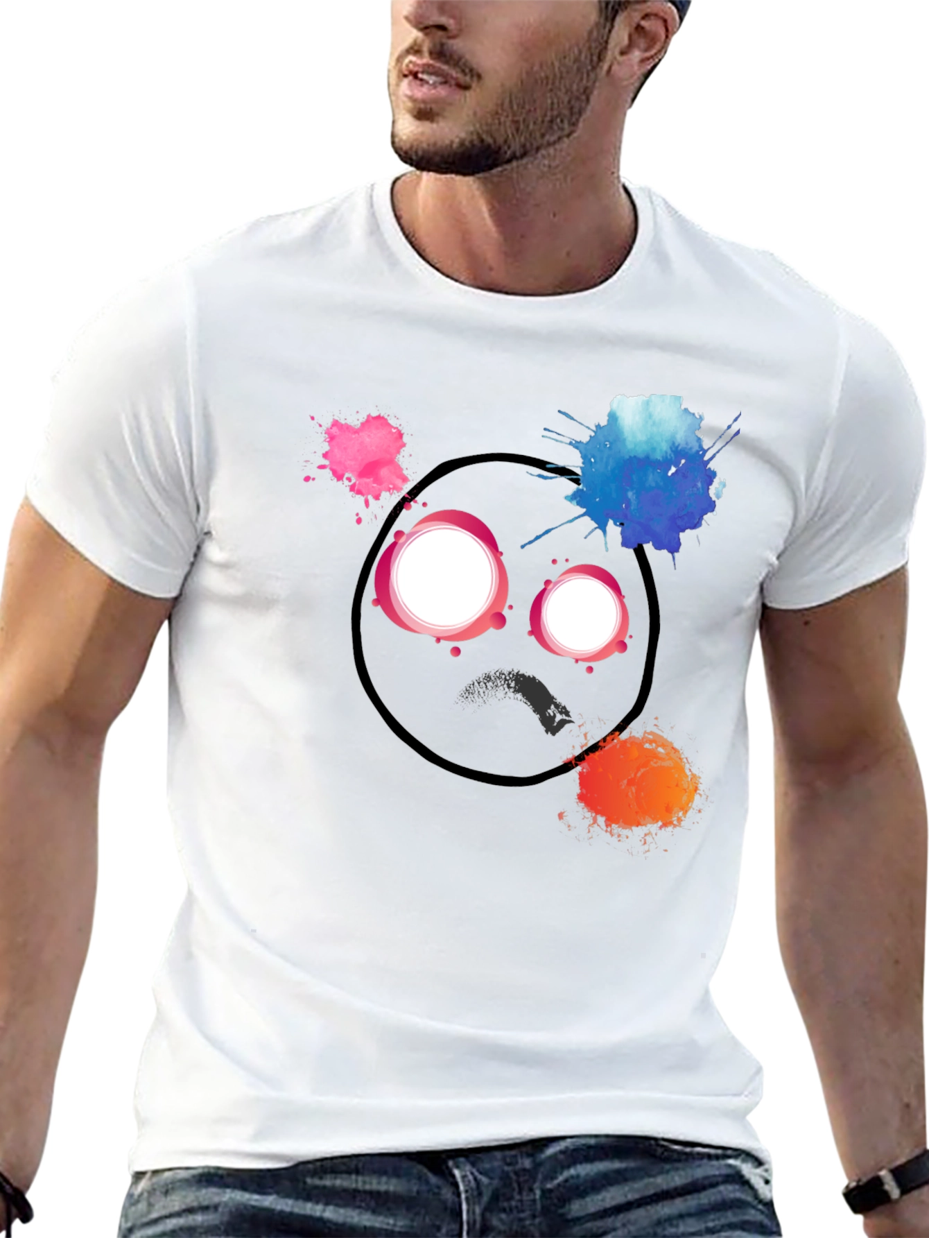 Abstract Art Black T-Shirt - Expressive Design