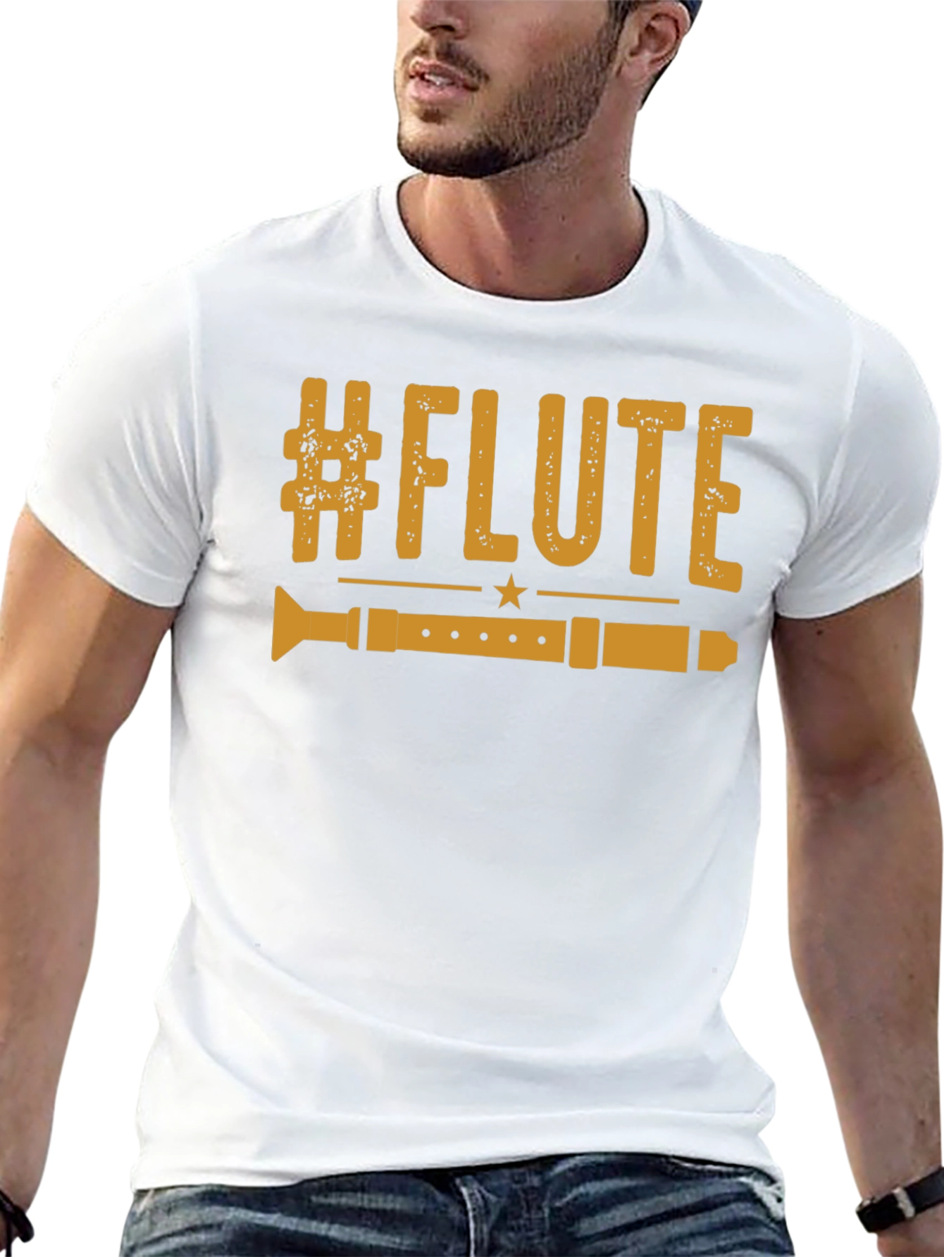#Flute Music Lover T-Shirt - Black Graphic Tee