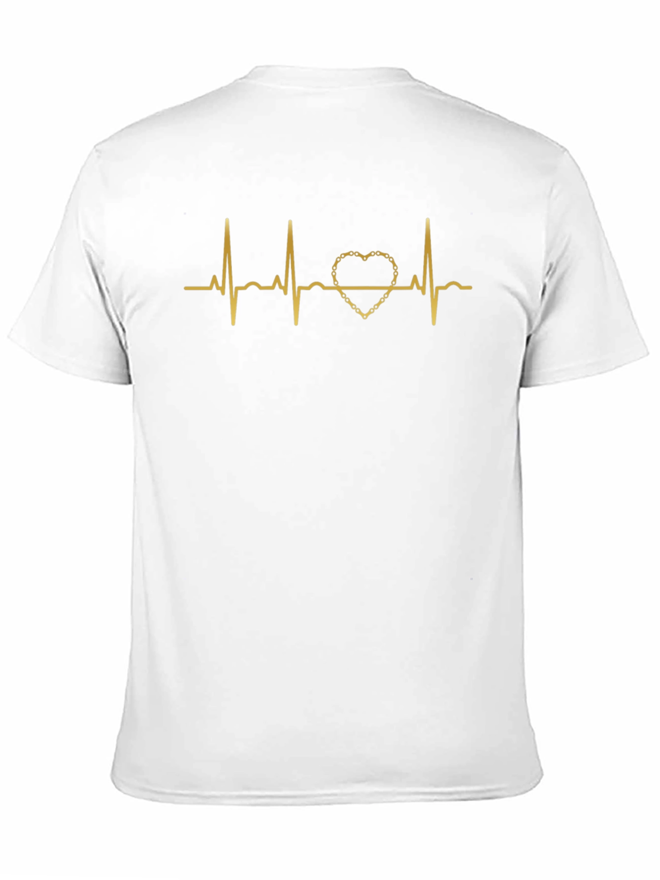 Heartbeat Chain Heart T-Shirt - Stylish Graphic Tee