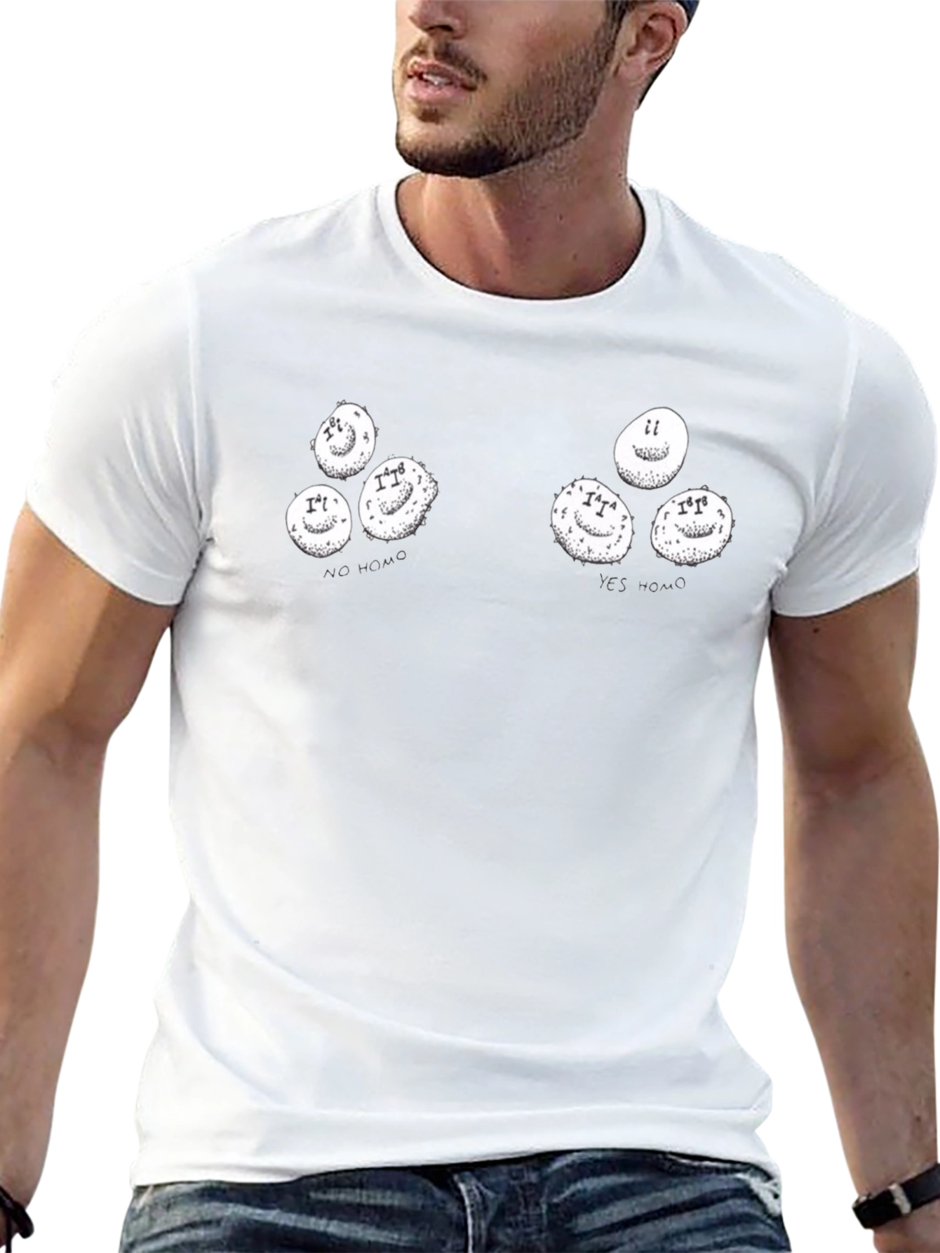 Humorous Yes Homo & No Homo Graphic T-Shirt