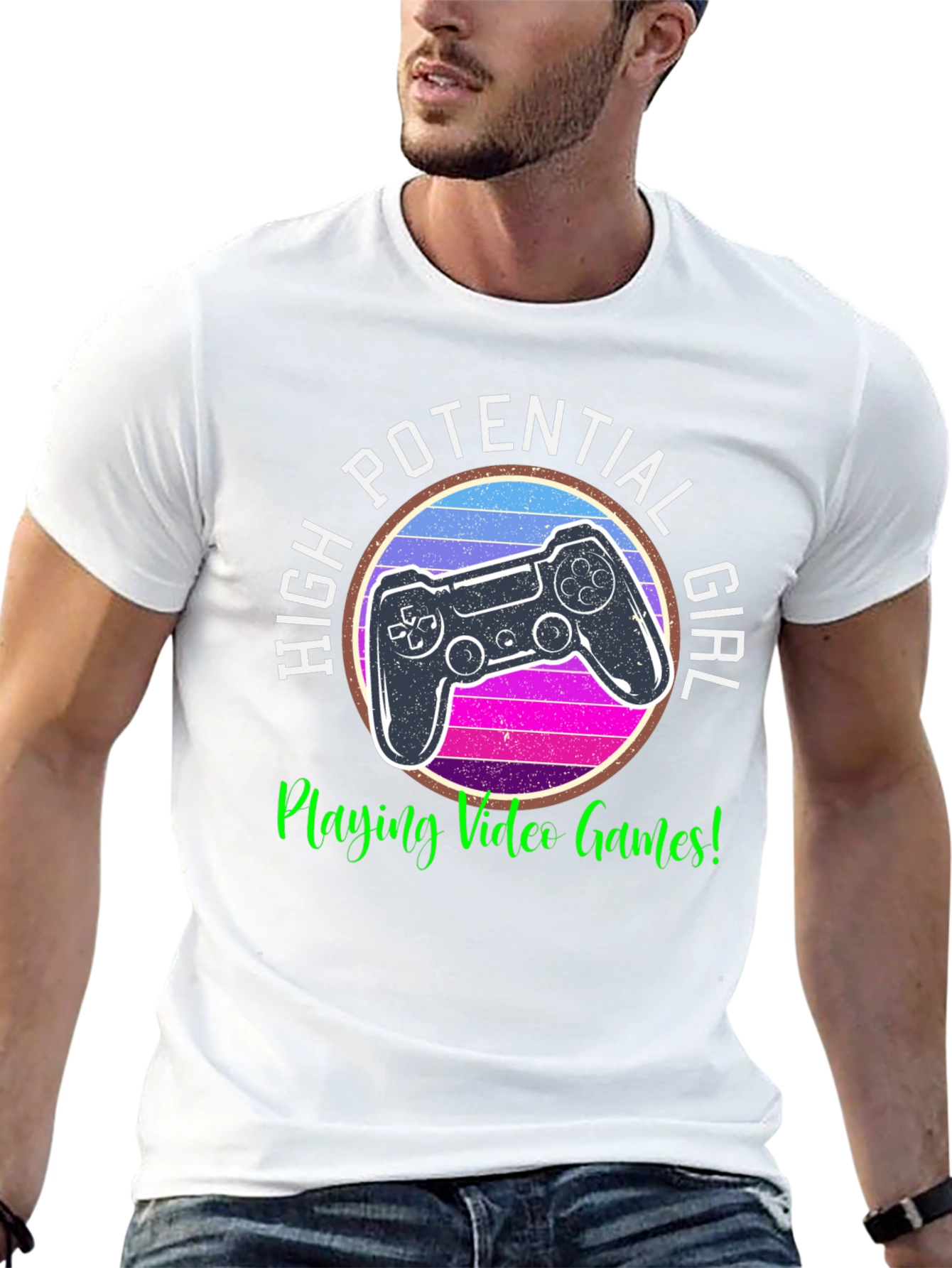 High Potential Gamer Girl Black T-Shirt