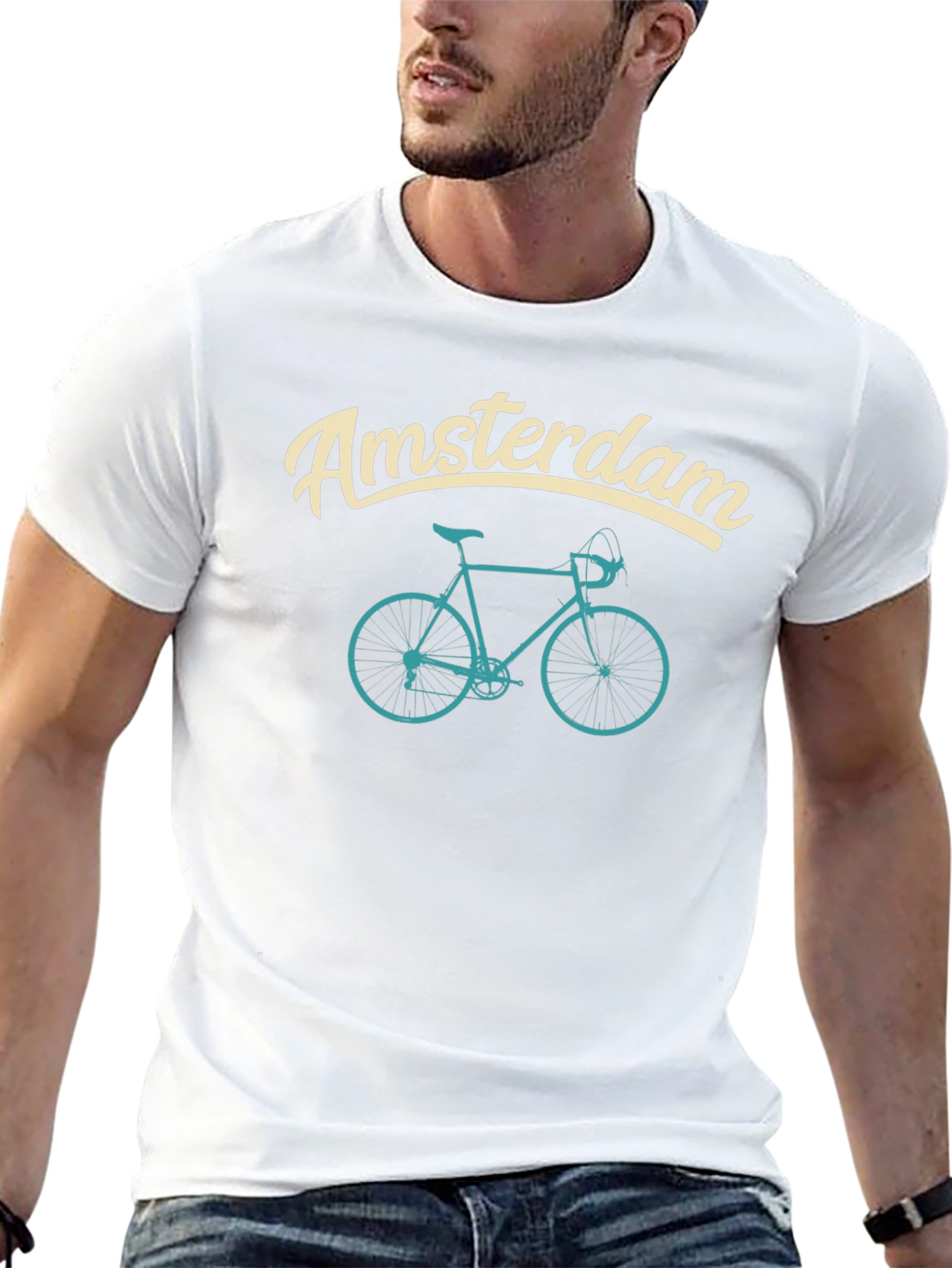 Amsterdam Bike Graphic T-Shirt - Black