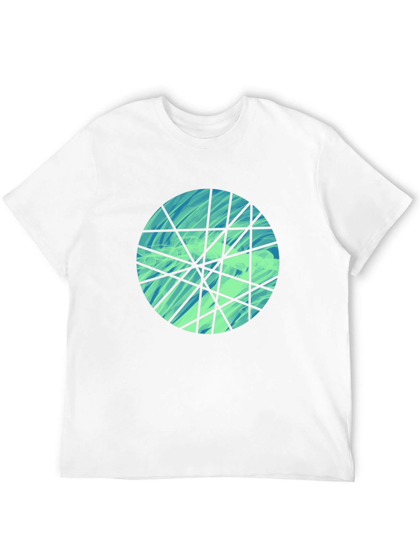 Abstract Geometric Circle Design Black T-Shirt