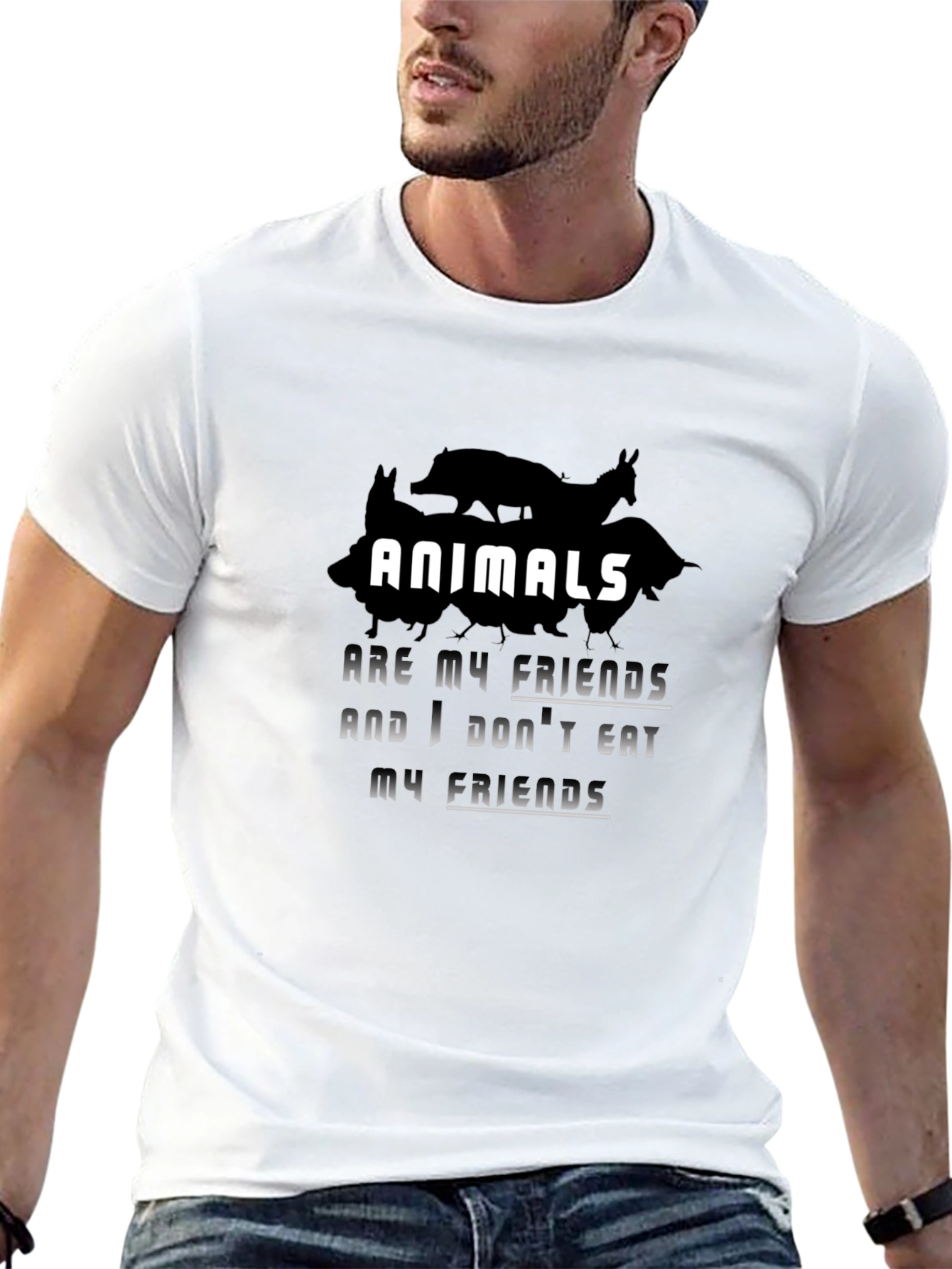 Animals are My Friends Vegan T-Shirt