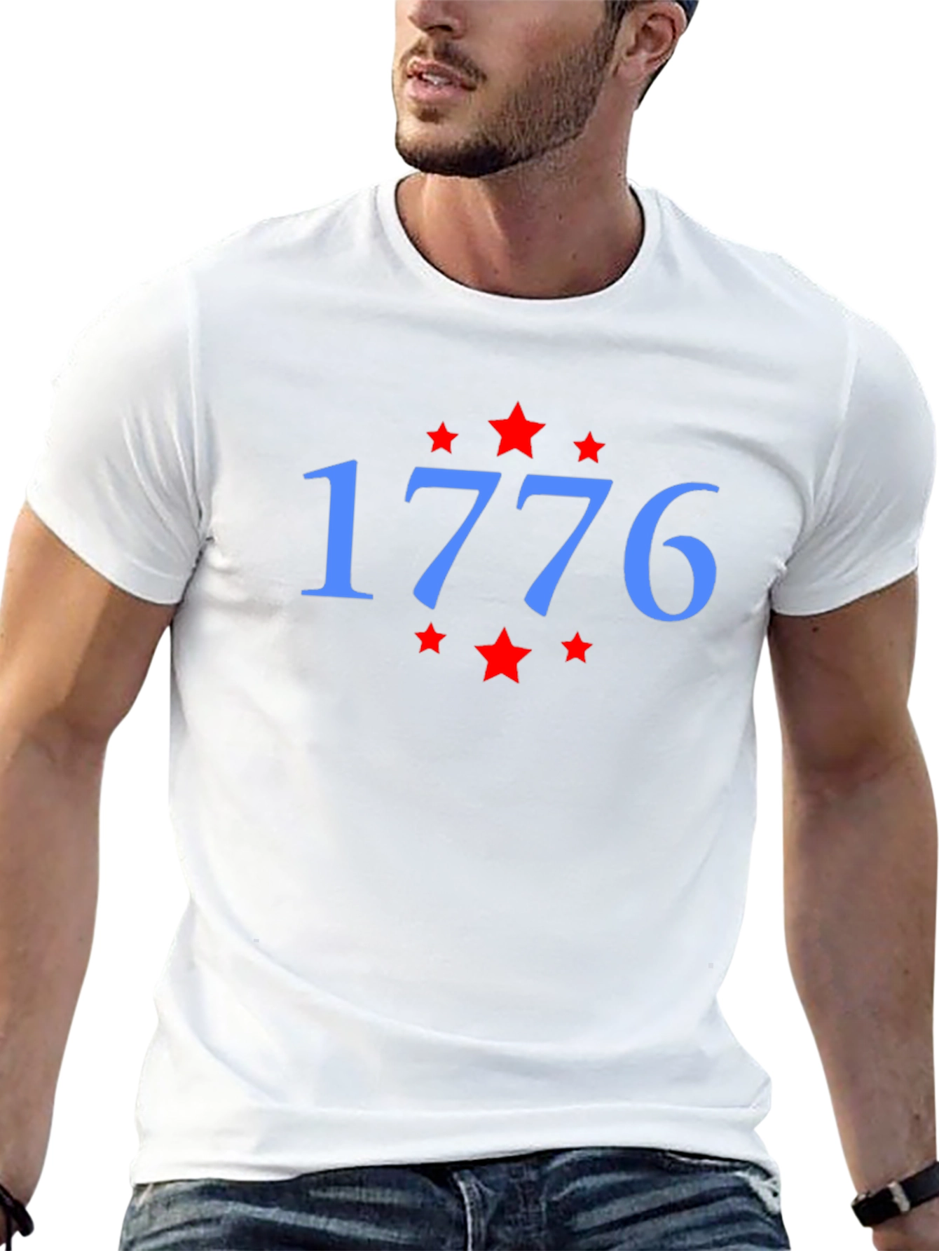 1776 Star Graphic Tee - Patriotic Black T-Shirt