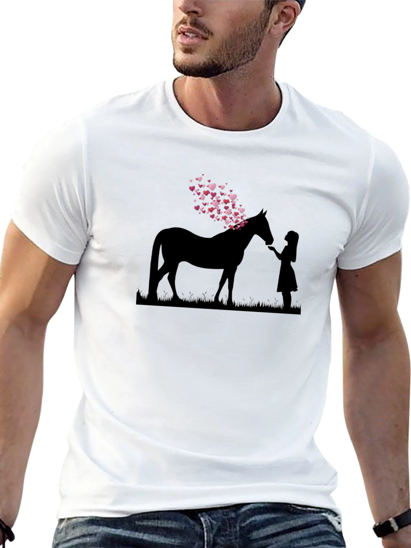 Heart Horse Graphic Tee - Black T-Shirt
