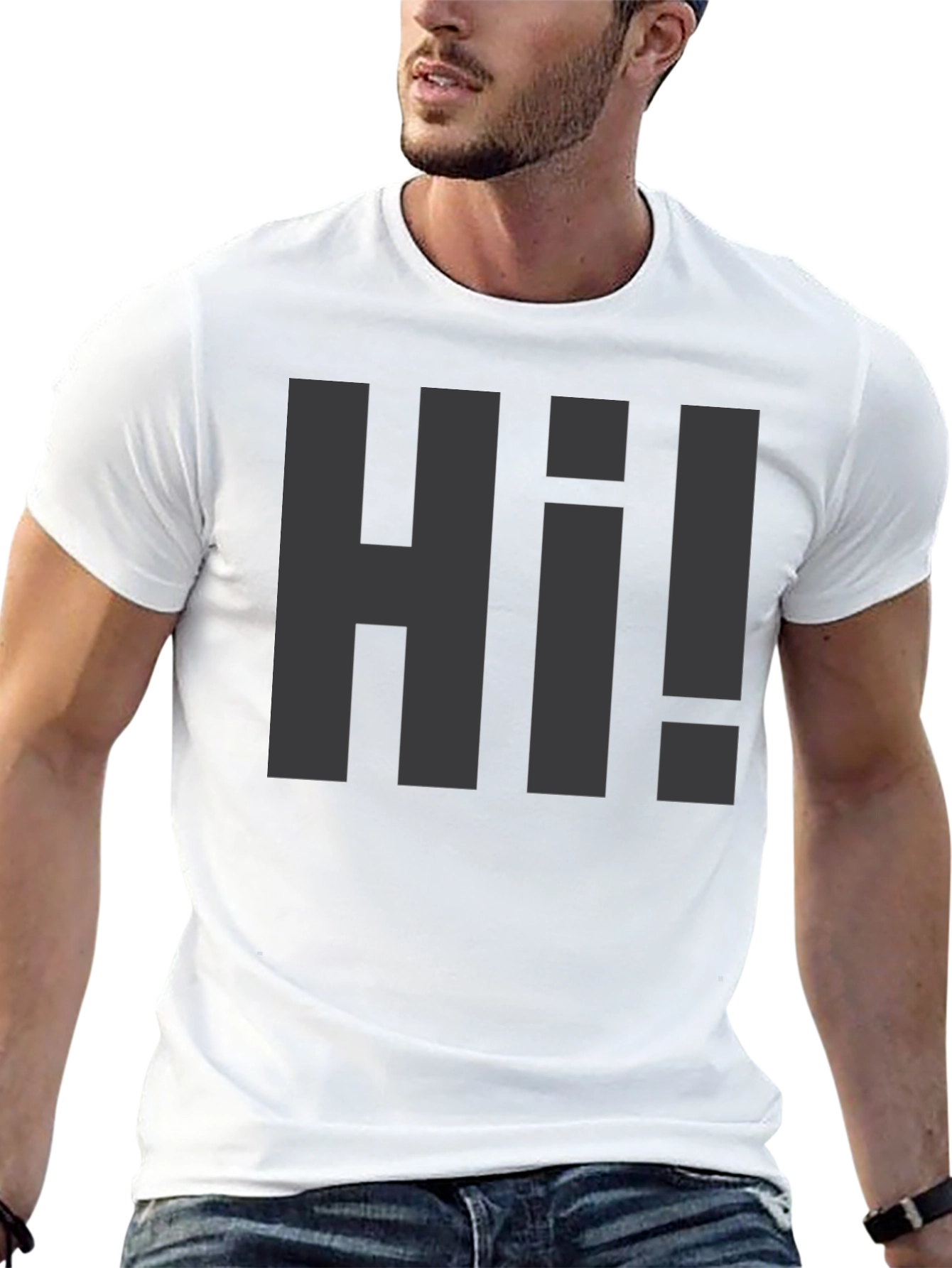 Hi! Graphic Print T-Shirt - Casual Wear