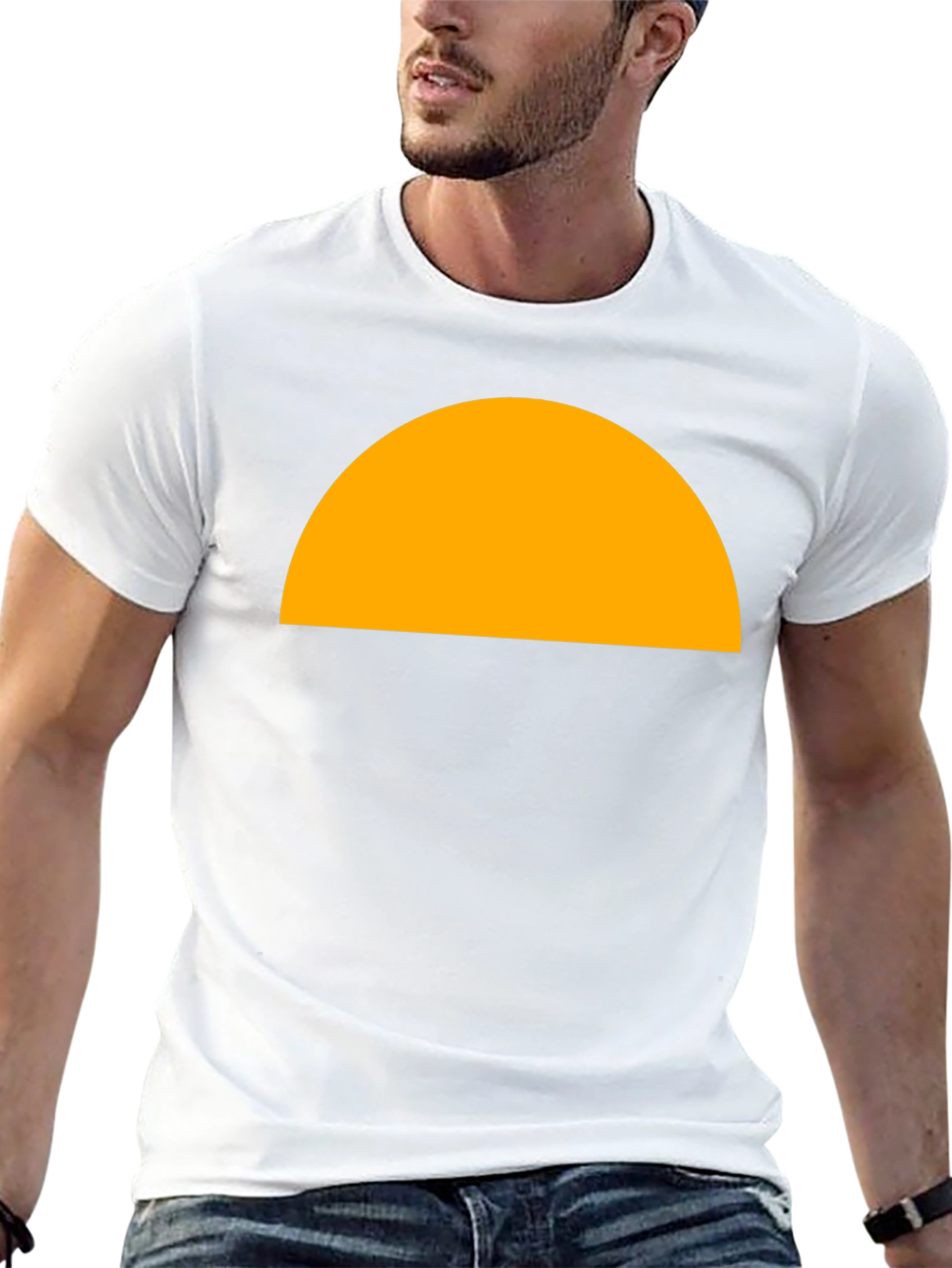 Abstract Graphic Tee - Half Circle Design