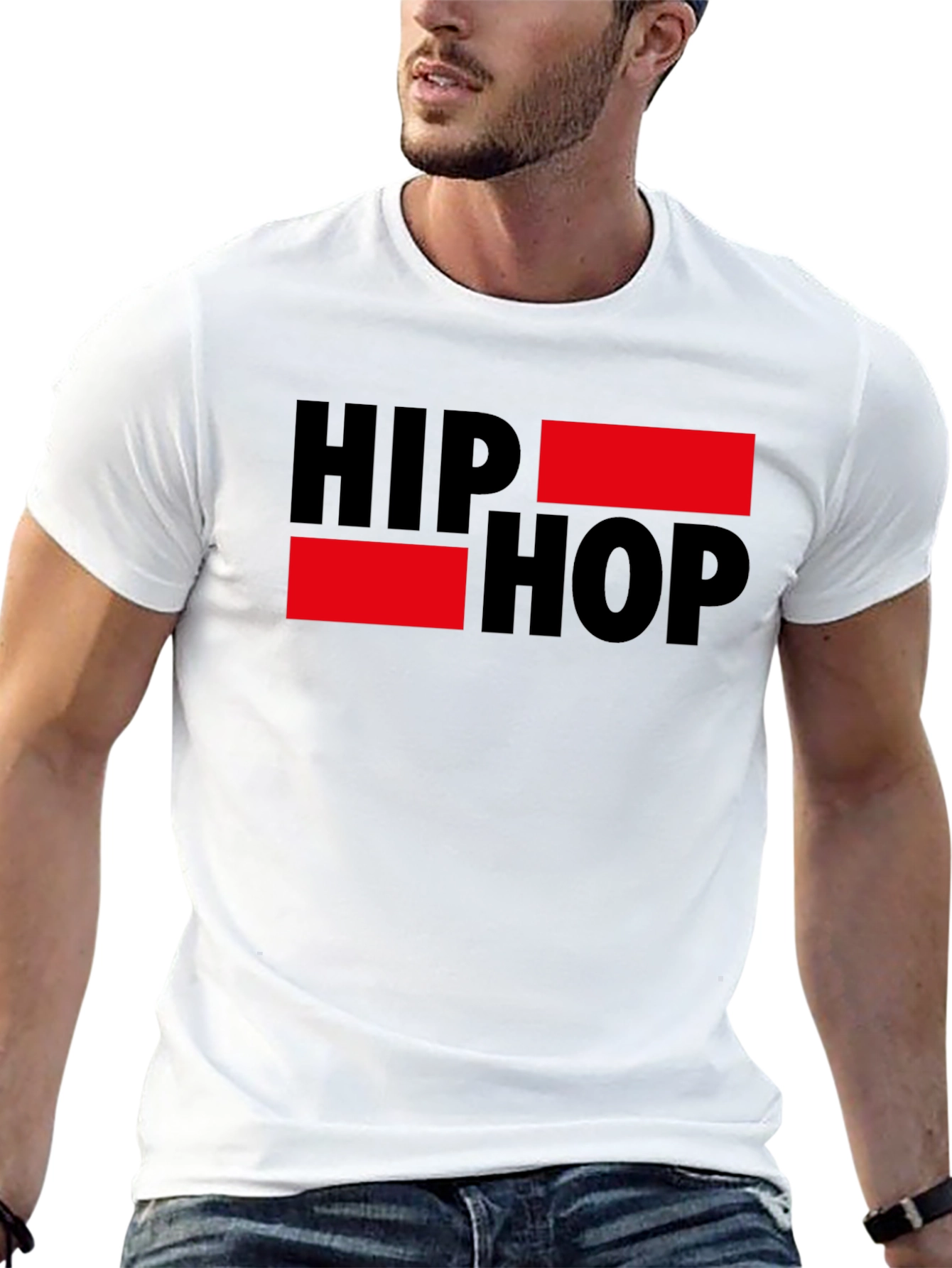 Hip Hop Graphic Tee - Black Short Sleeve