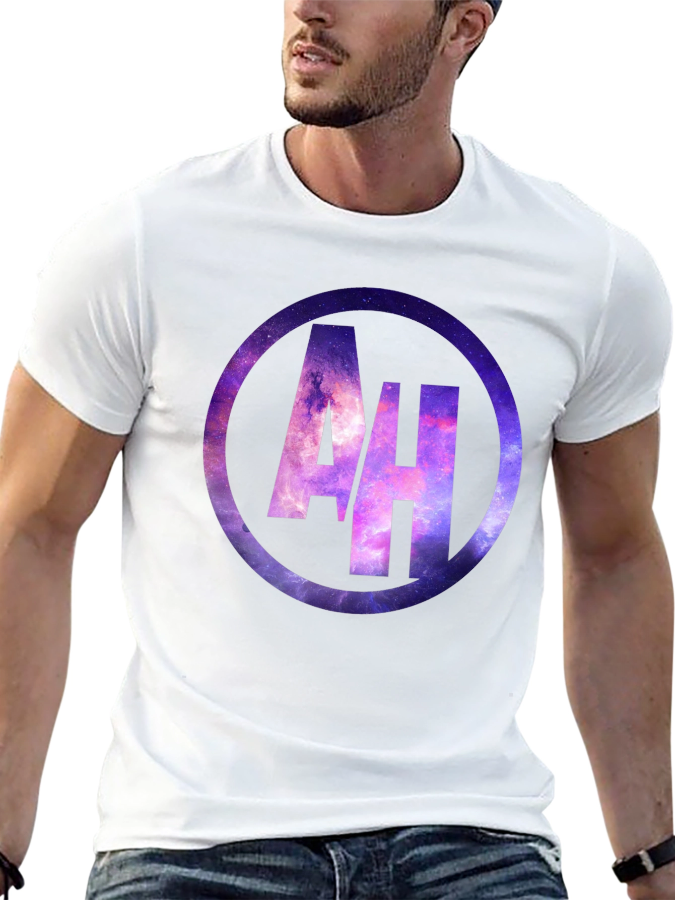 AH Galaxy Circle Graphic Black T-Shirt