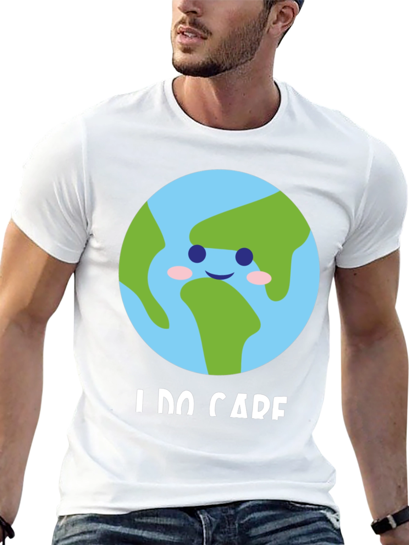 I Do Care Earth Graphic Tee - Eco-Friendly Shirt