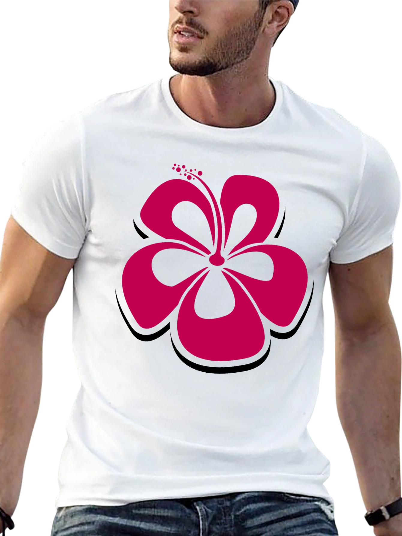 Hibiscus Flower Graphic Tee - Stylish Casual Wear