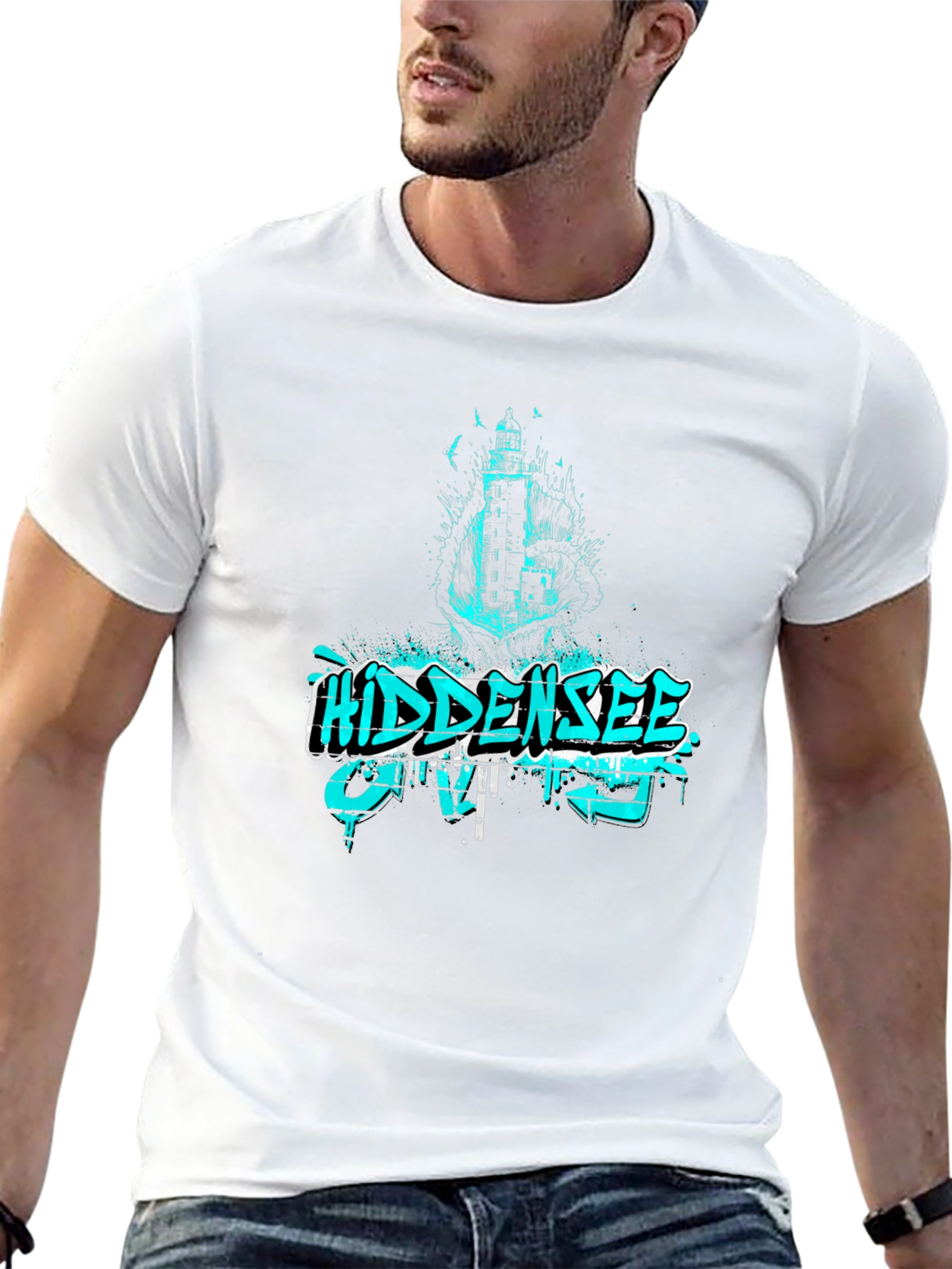 Hidden Sea Lighthouse Graphic T-Shirt
