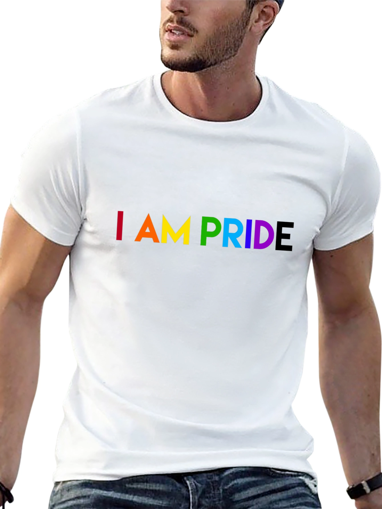 I am Pride LGBTQ+ Rainbow Graphic Tee - Black