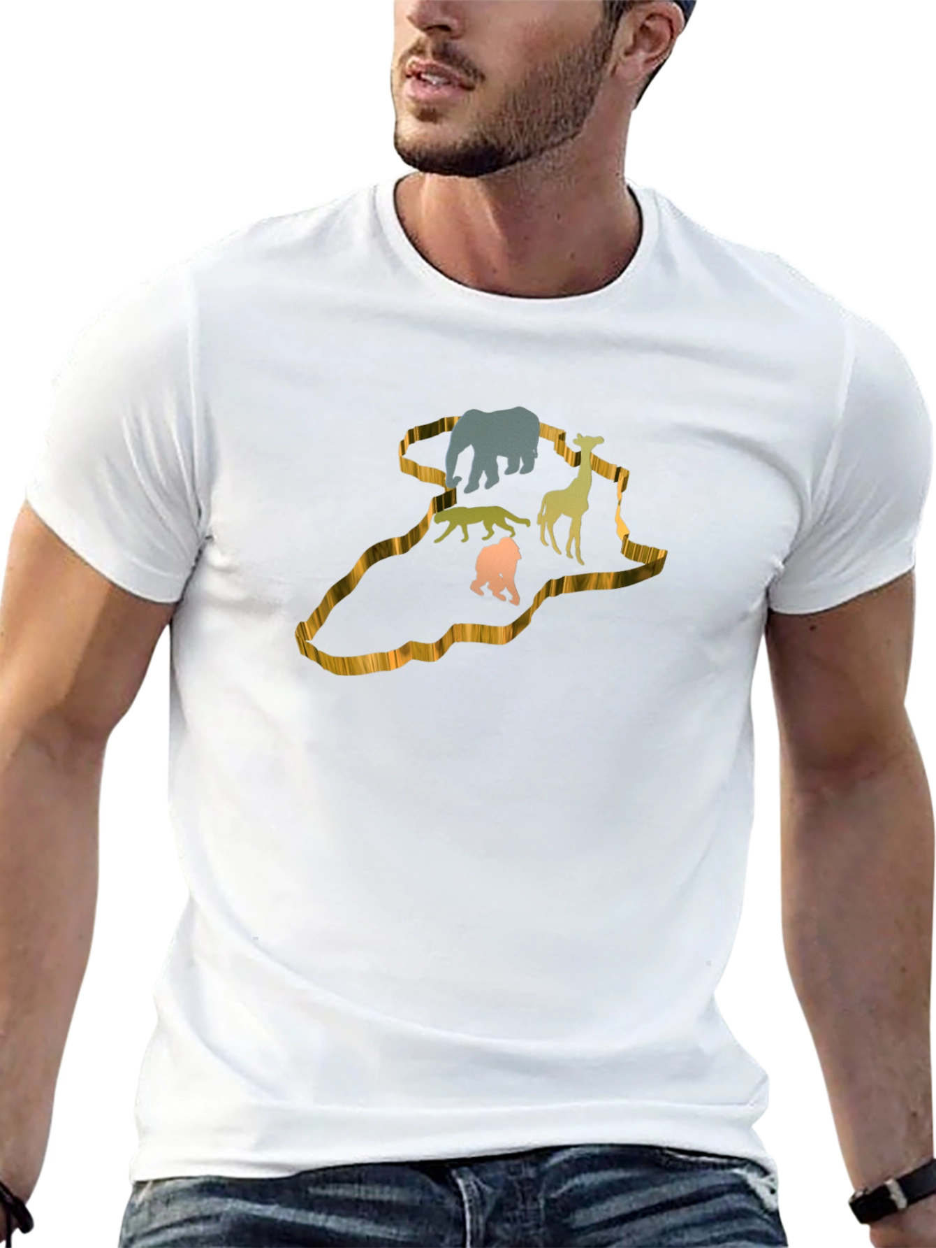 African Animals Silhouette Graphic T-Shirt
