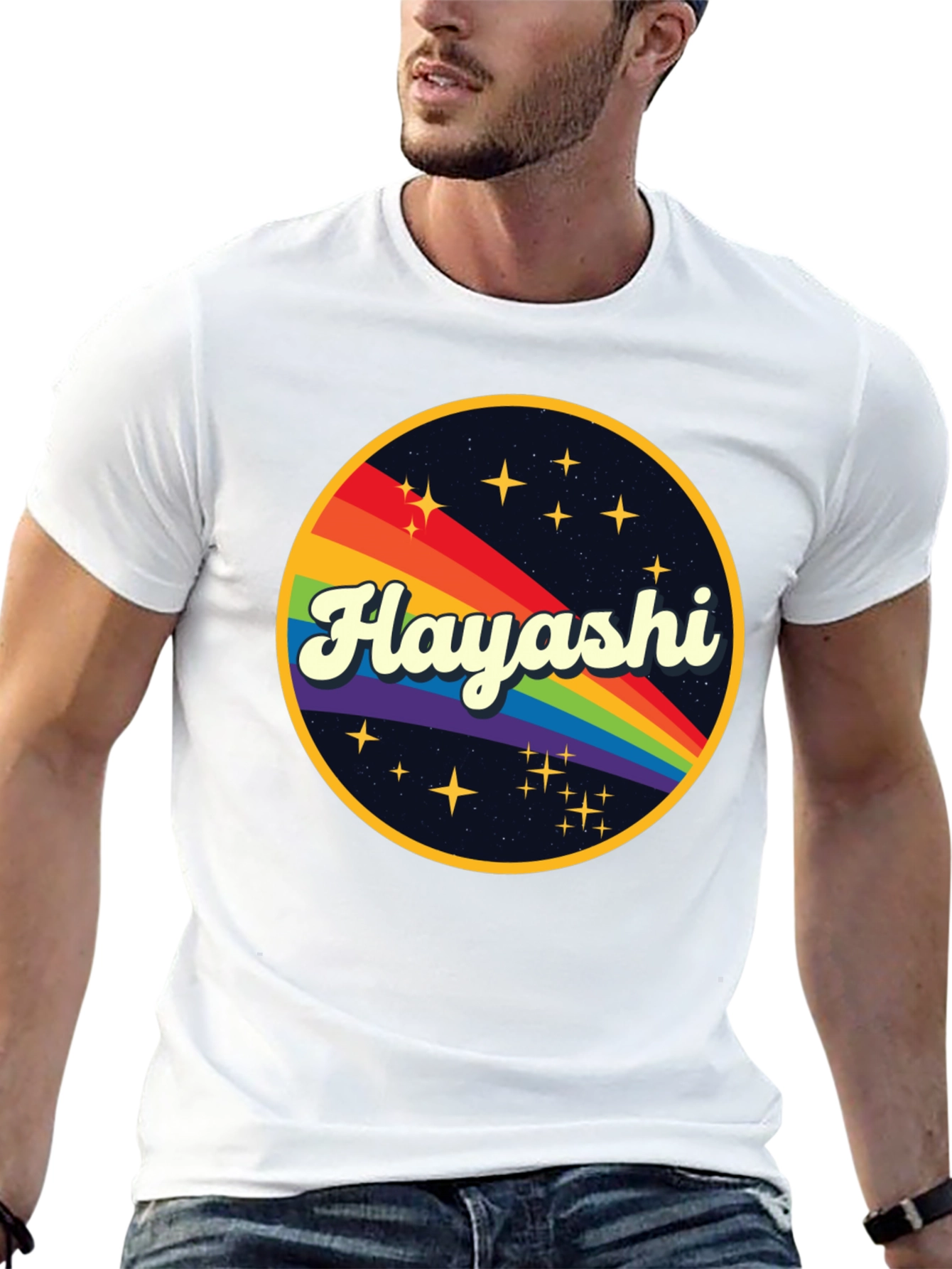Hayashi Rainbow Graphic Tee - Retro Style
