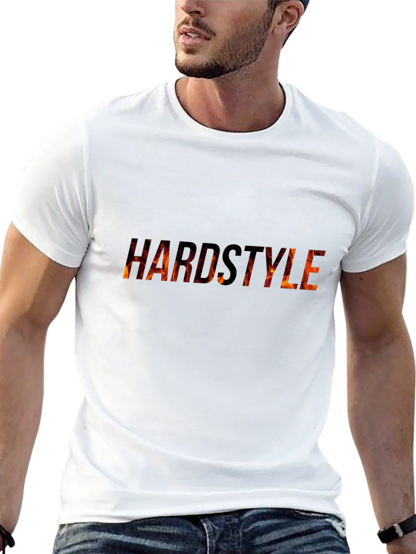Hardstyle Graphic Tee - Flame Design Black T-Shirt