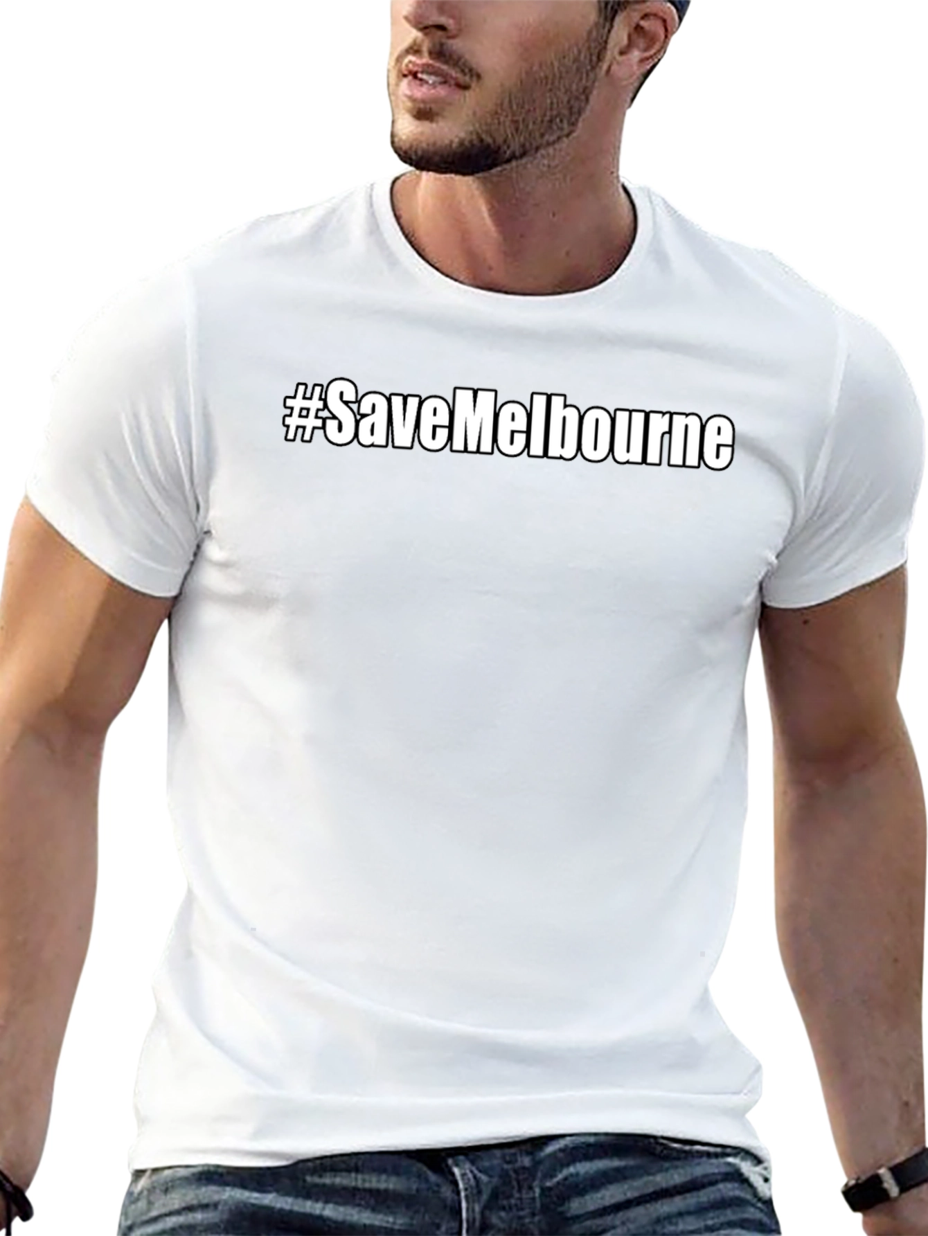 #SaveMelbourne Black Graphic T-Shirt