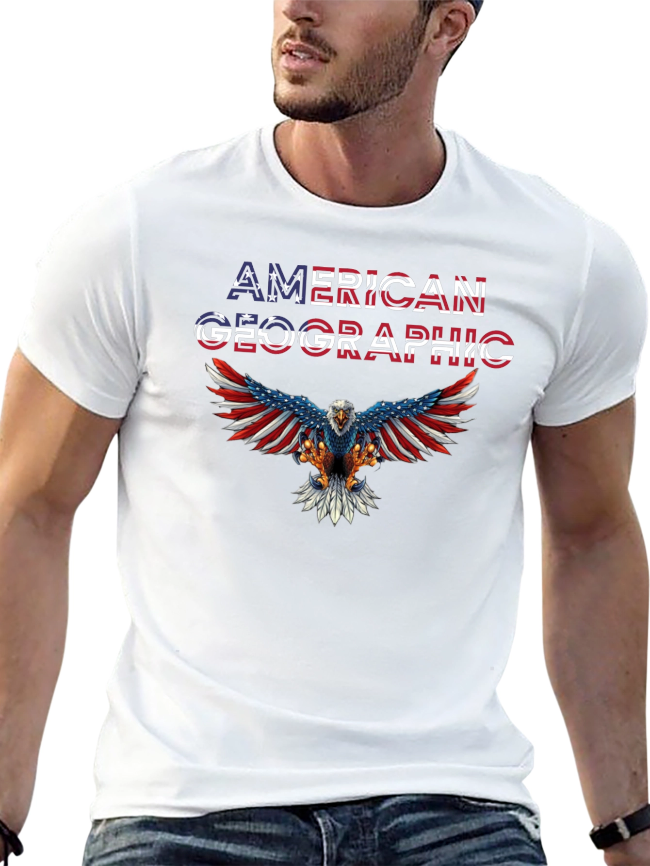 American Geographic Eagle Patriotic T-Shirt