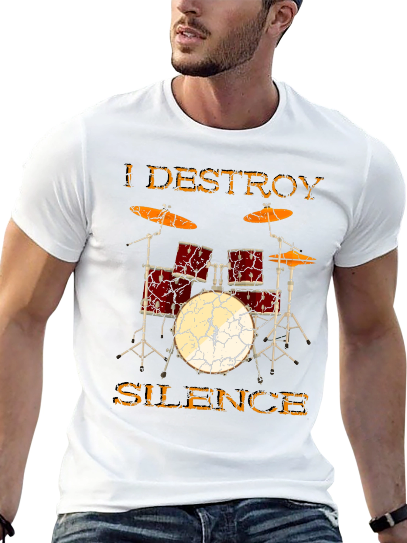 I Destroy Silence Drum Kit Graphic Tee