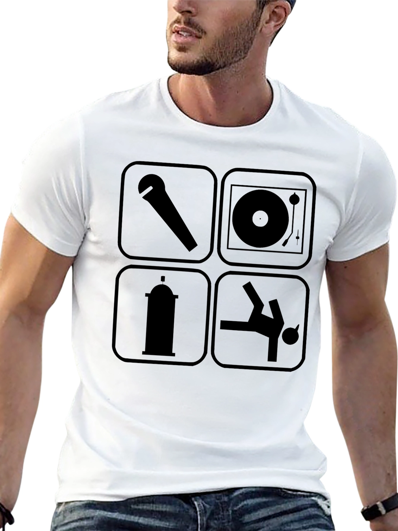Hip Hop Culture Icons Black T-Shirt