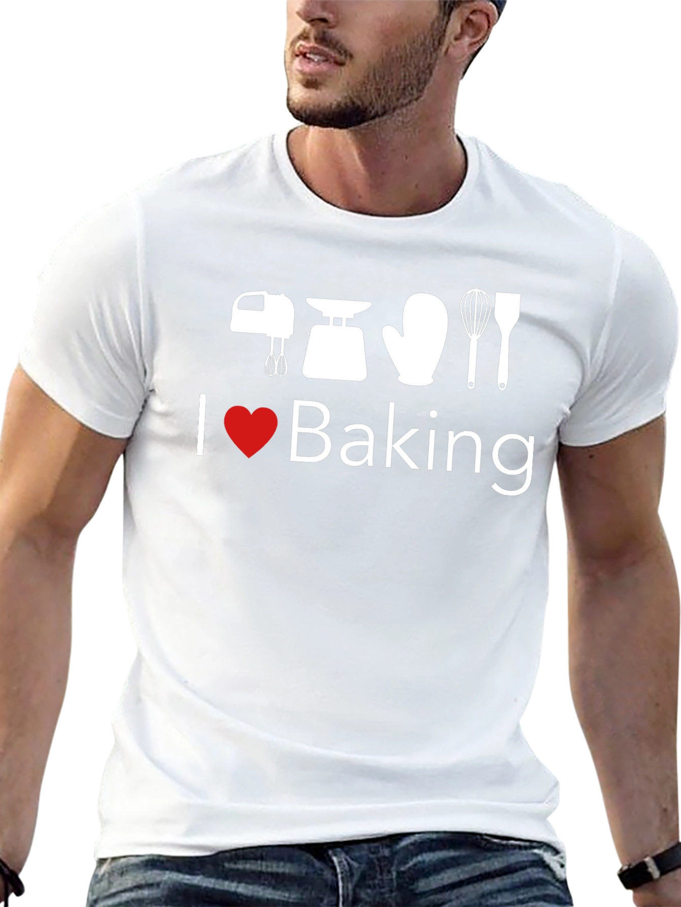 I Heart Baking Black Graphic T-Shirt