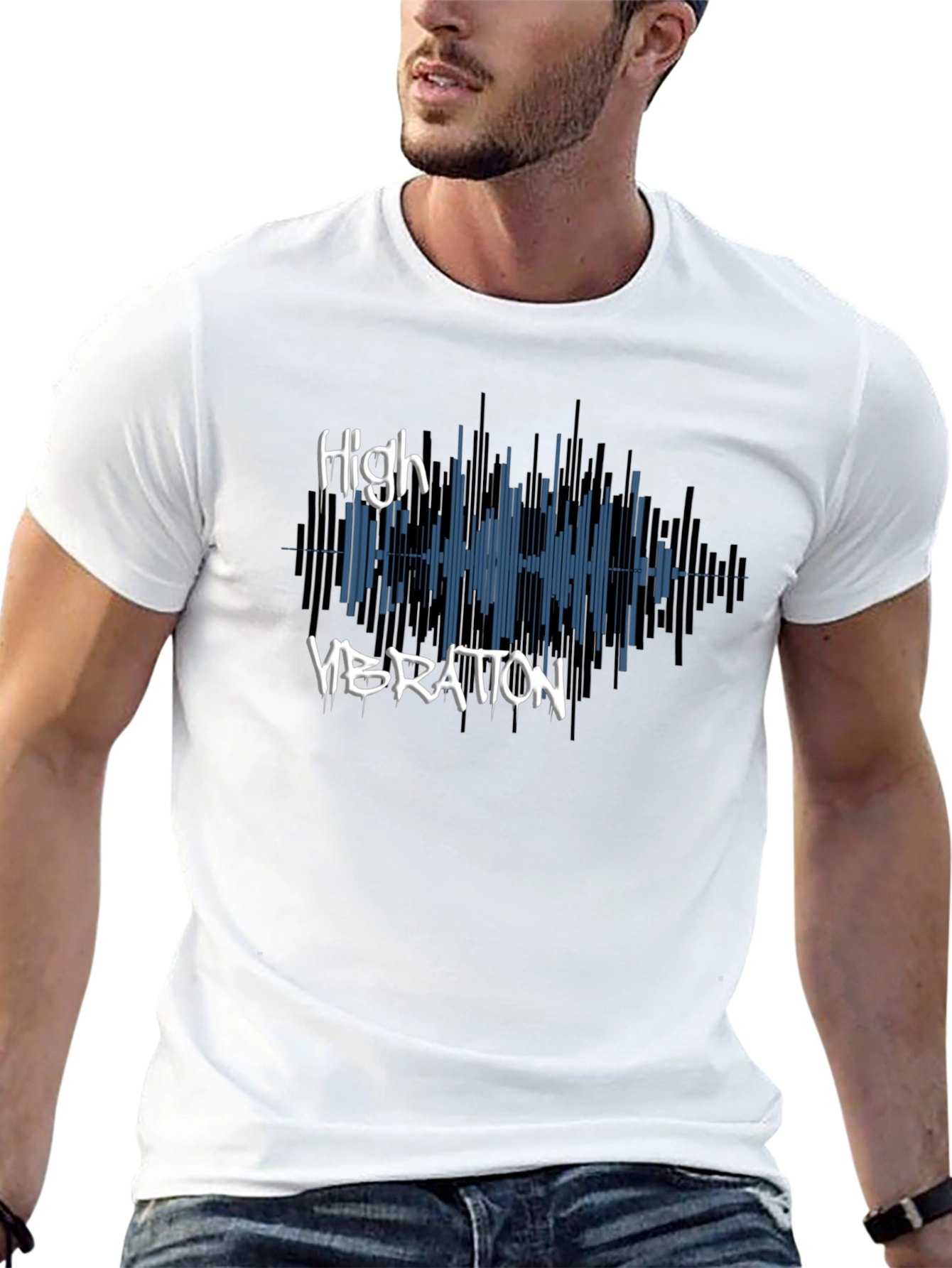 High Vibration Graphic Tee - Stylish Black T-Shirt