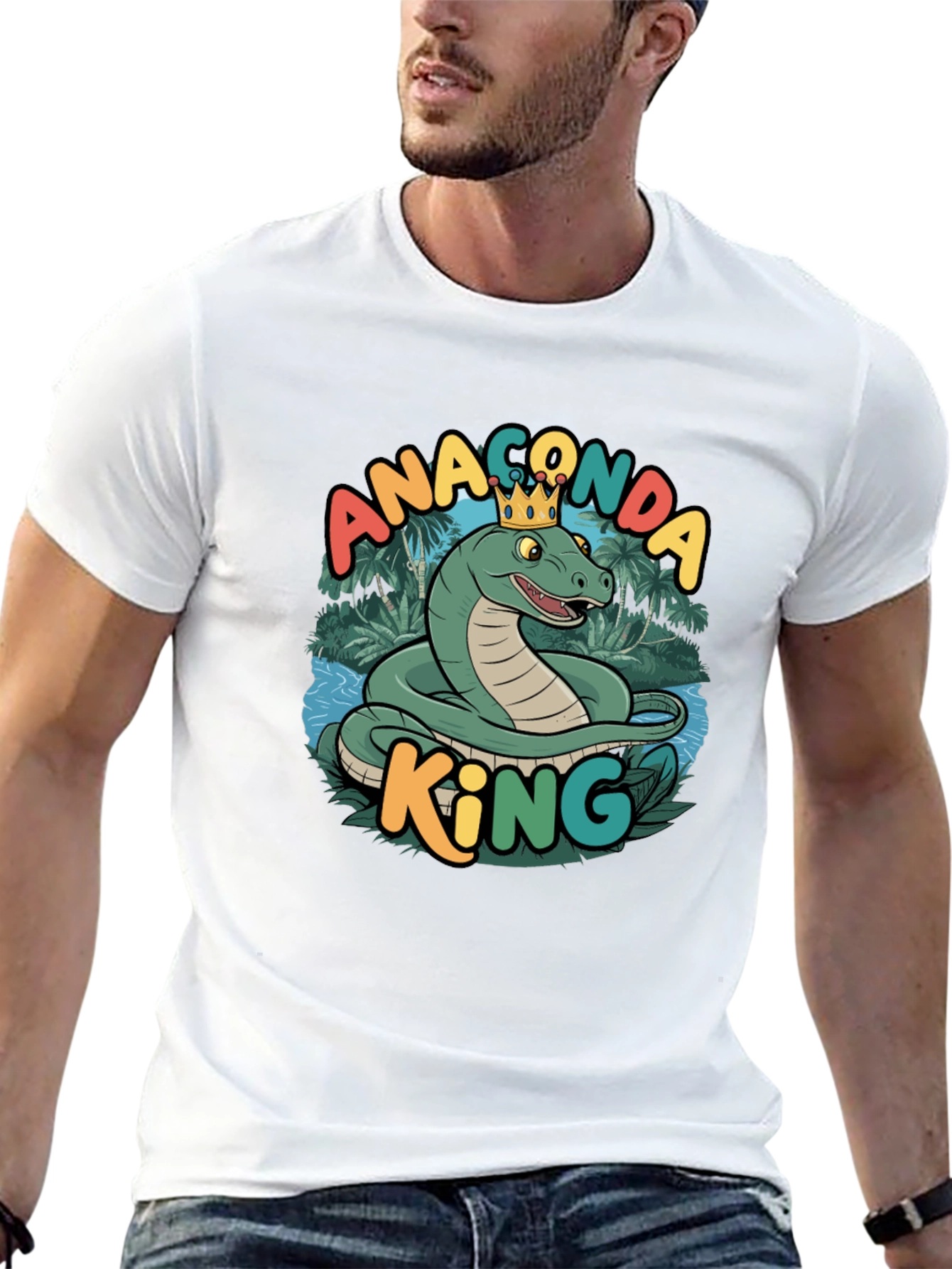 Anaconda King Graphic T-Shirt - Stylish Snake Tee