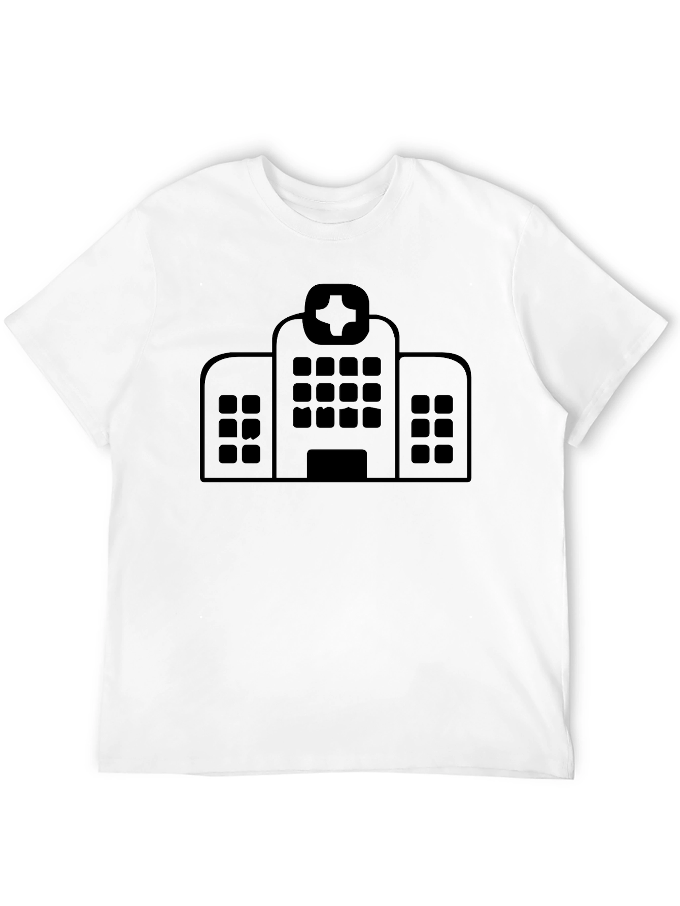 Hospital Graphic Tee - Classic Black Cotton T-Shirt