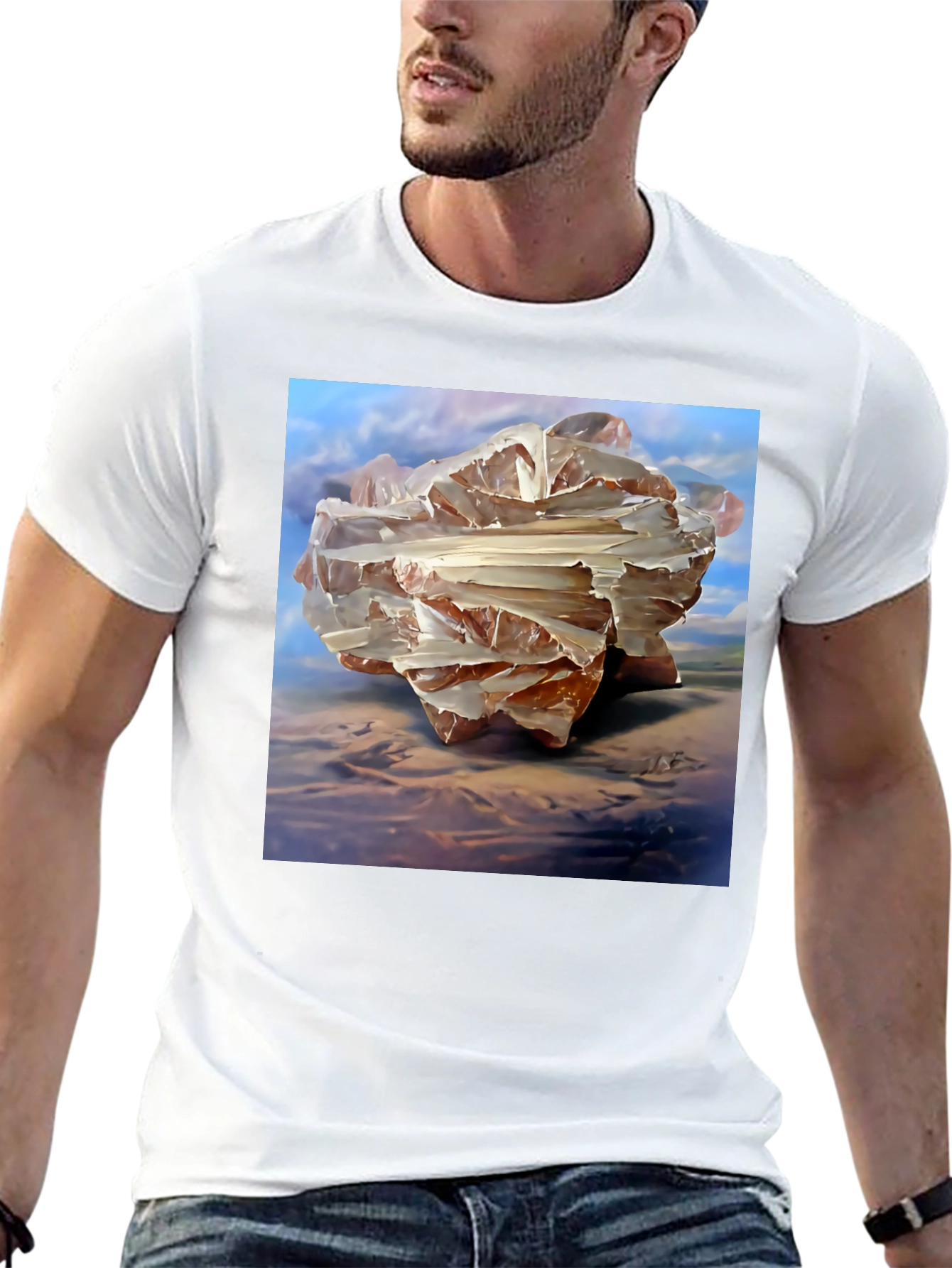 Abstract Crystal Art Graphic T-Shirt