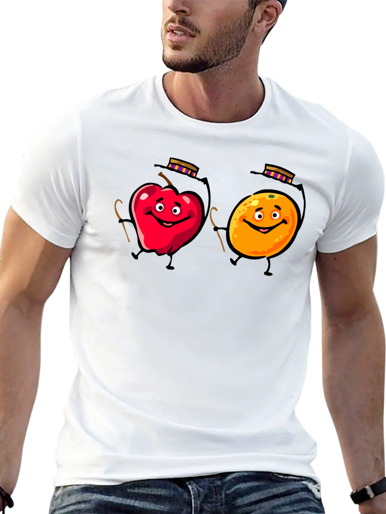 Apple & Orange Cartoon T-Shirt