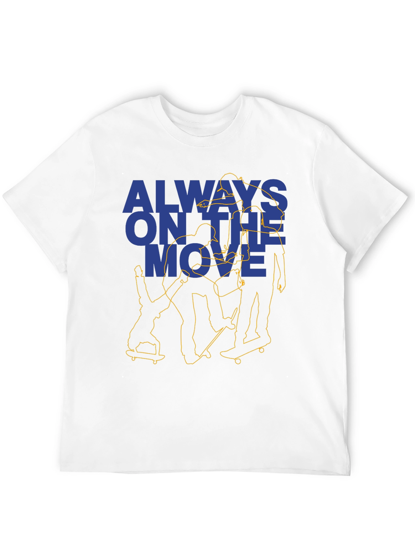 Always On the Move Skateboarder Black Graphic Tee