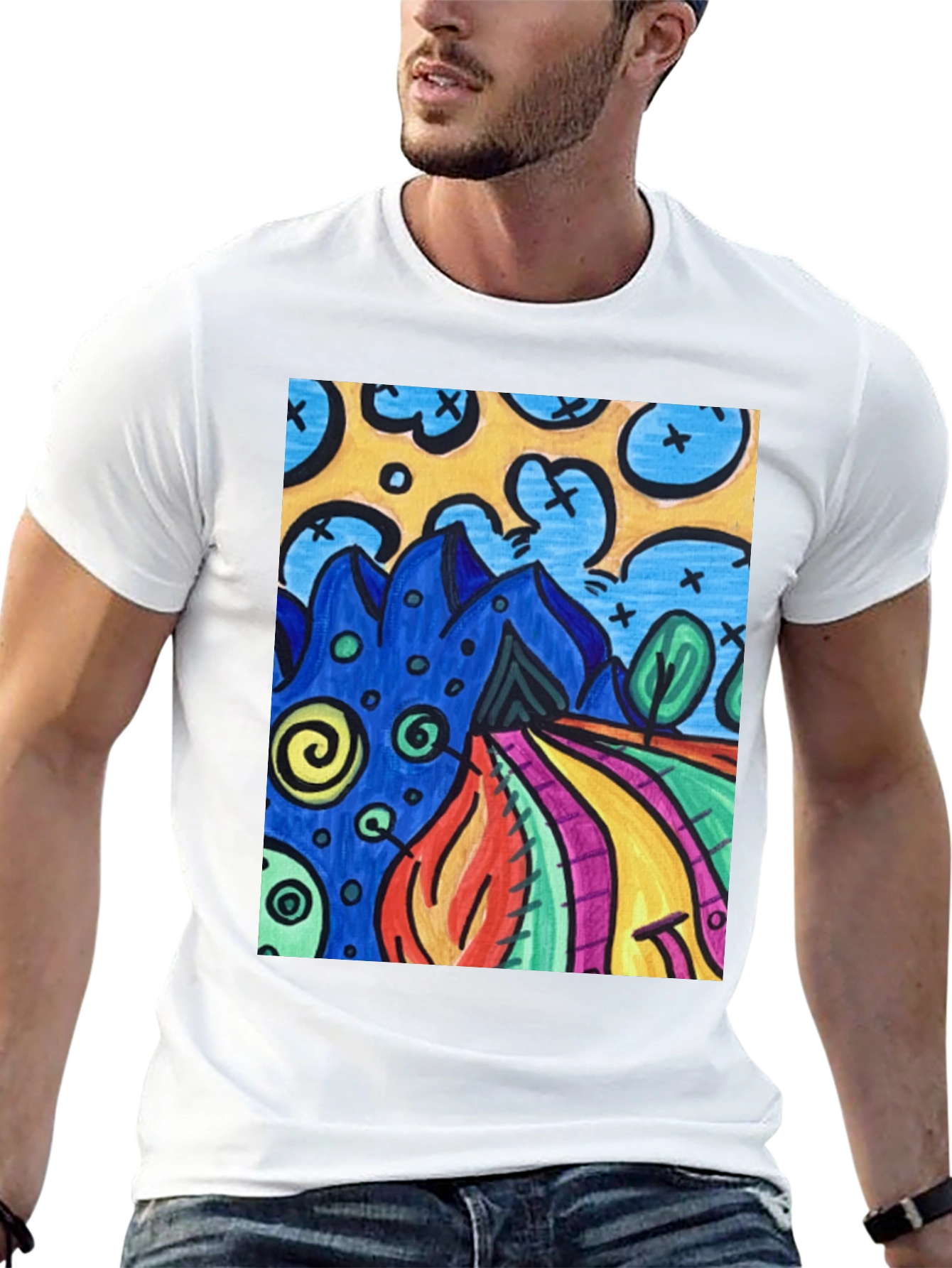 Abstract Art Print Tee - Casual Style
