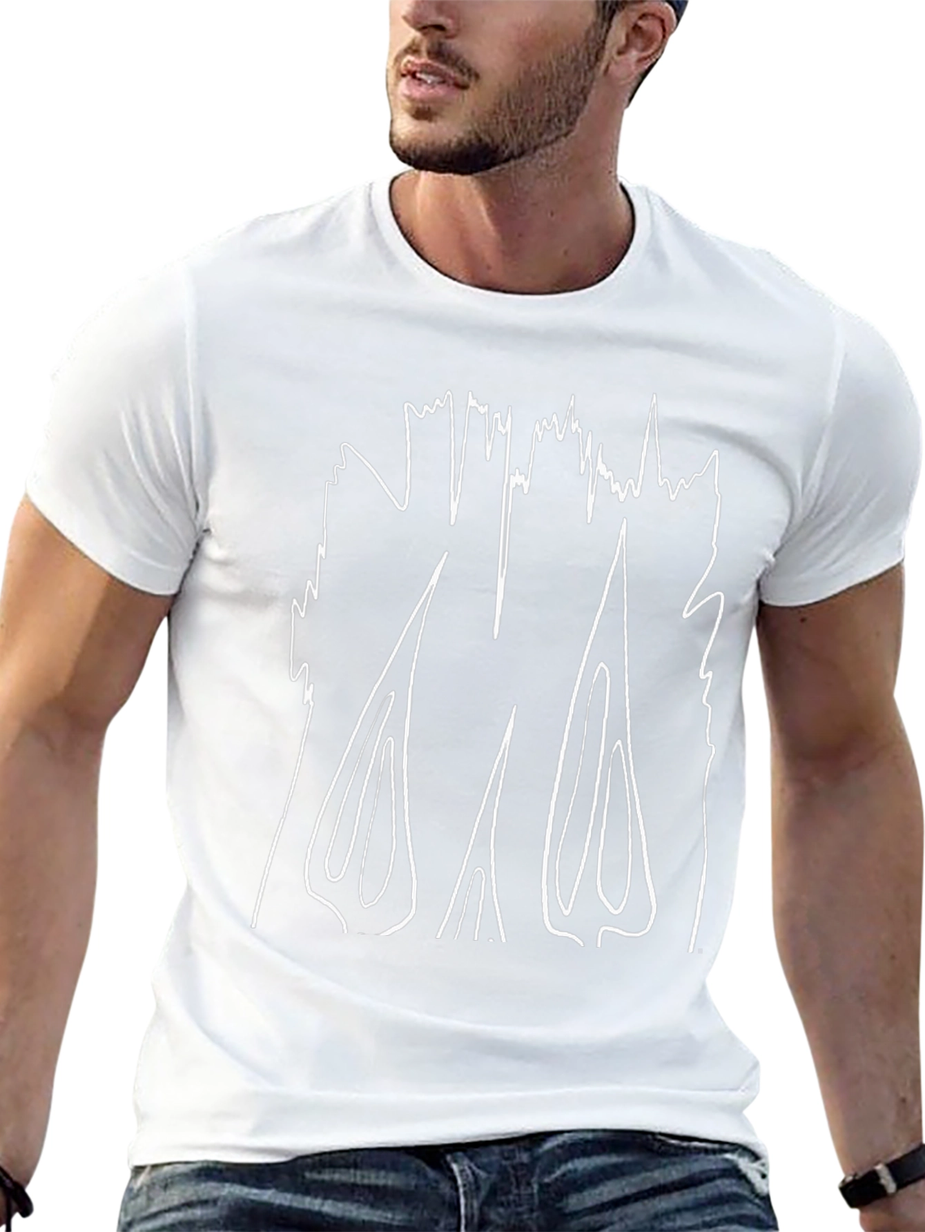 Abstract Graphic Tee - Modern Design Black T-Shirt