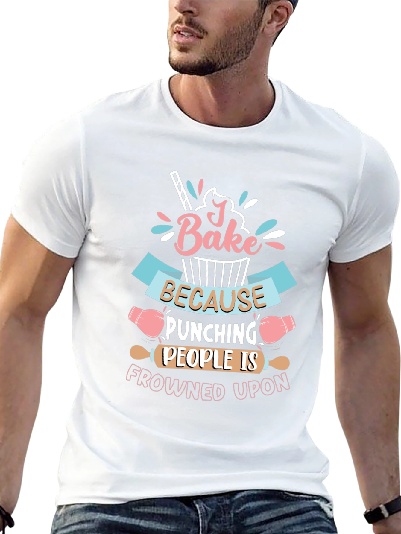 I Bake Because Punching People Is Frowned Upon T-Shirt