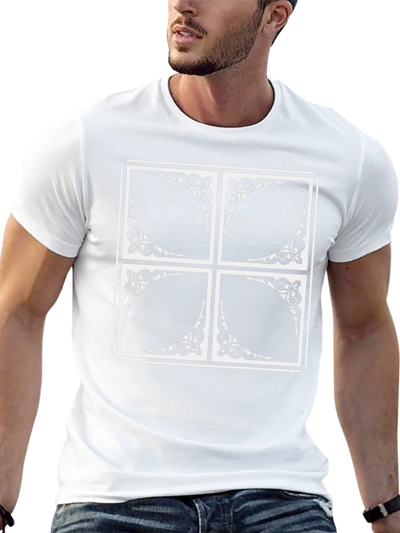 Abstract Pattern Black Tee