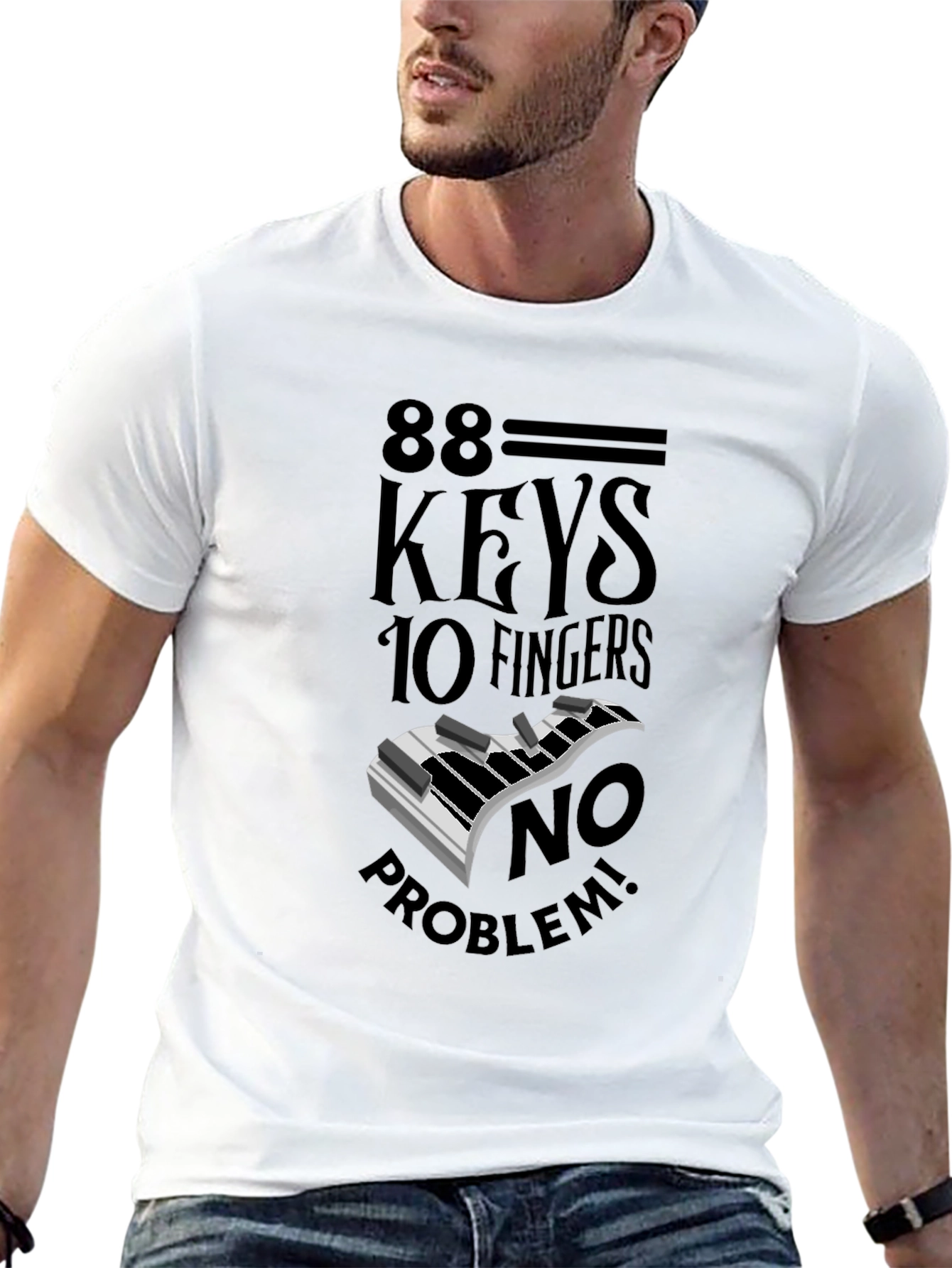 88 Keys 10 Fingers No Problem Graphic Tee