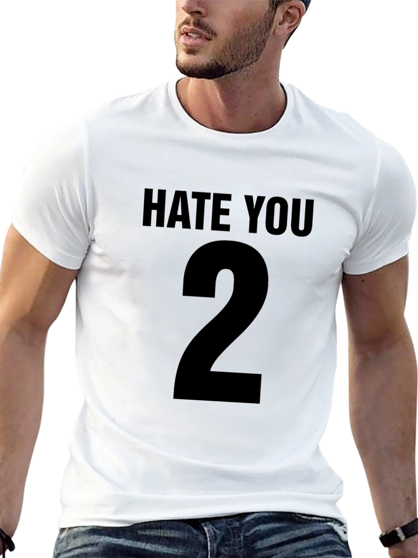 Hate You 2 Black T-Shirt Sarcastic Graphic Tee